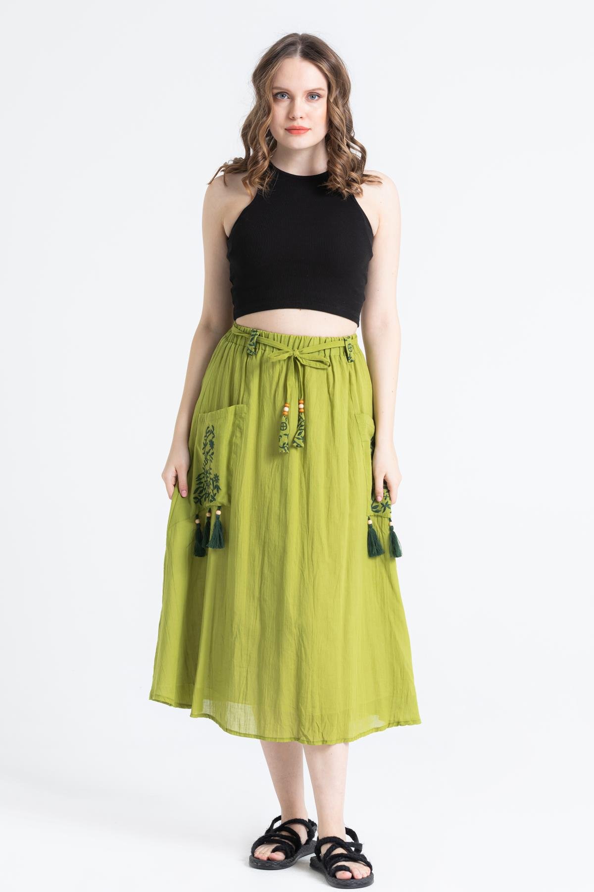 Nil Vual Midi Boy Etek Fıstık Yeşili fysl