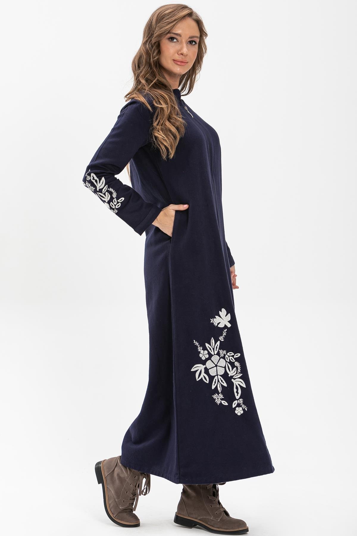 Nisa Pazen Sonbahar ve Kışlık Ferace Lacivert Lcvt