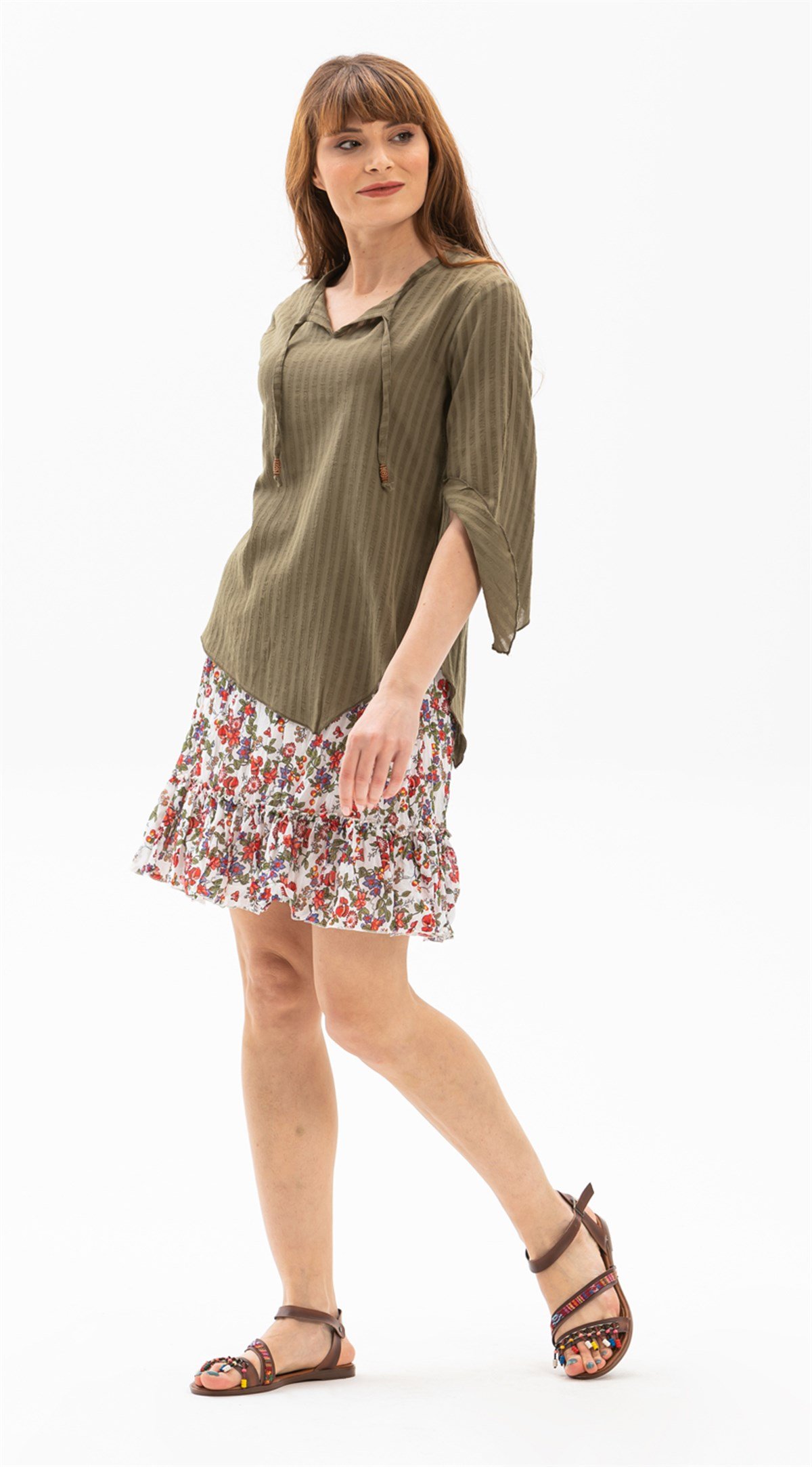 Rodos Gofre Bluz Haki