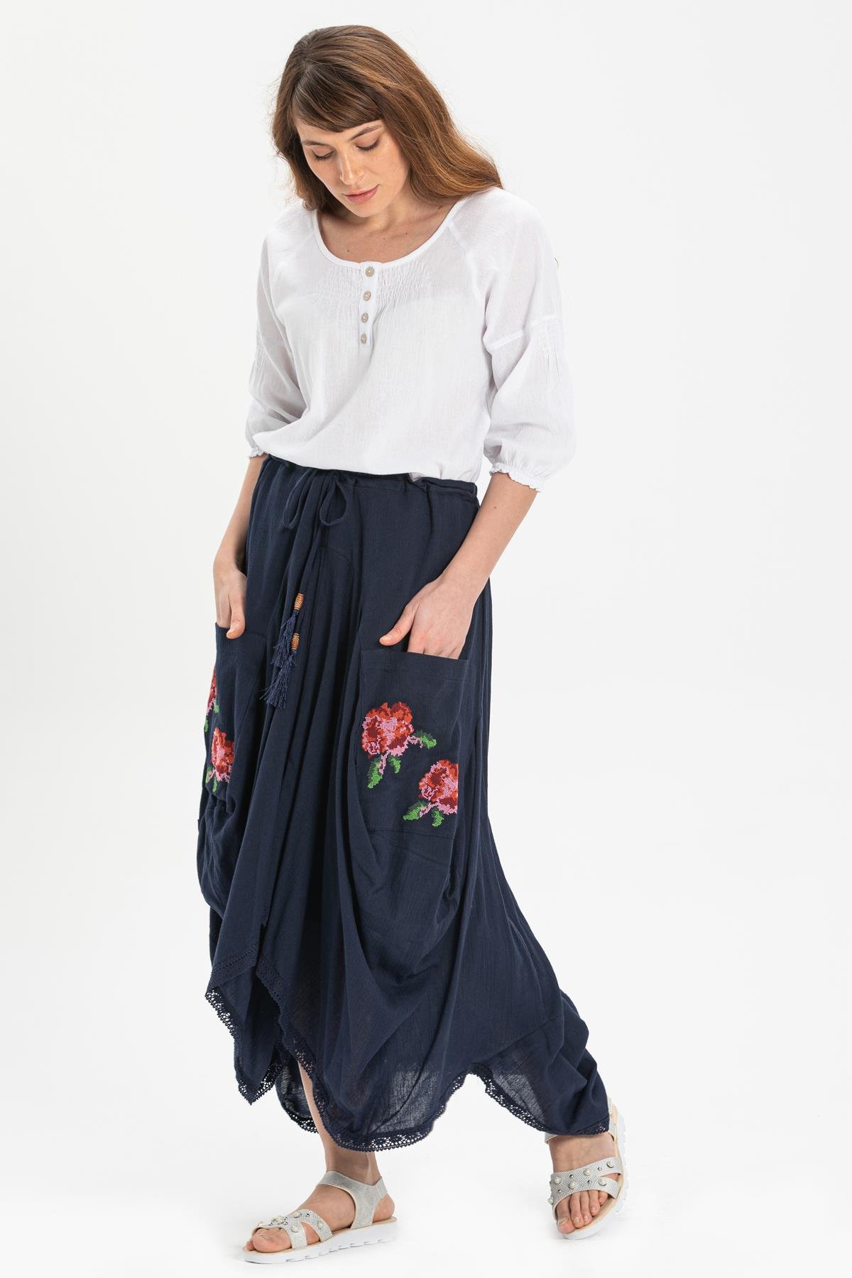 Rumeli Şile Bezi Etek Lacivert Lcvt