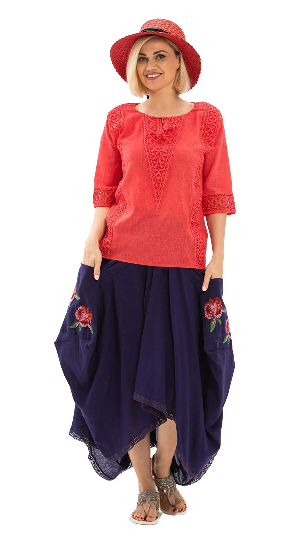 Rumeli Sile Fabric Skirt Purple