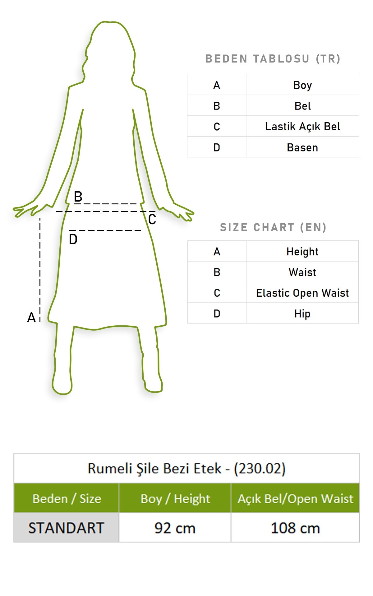 Rumeli Sile Fabric Skirt Green