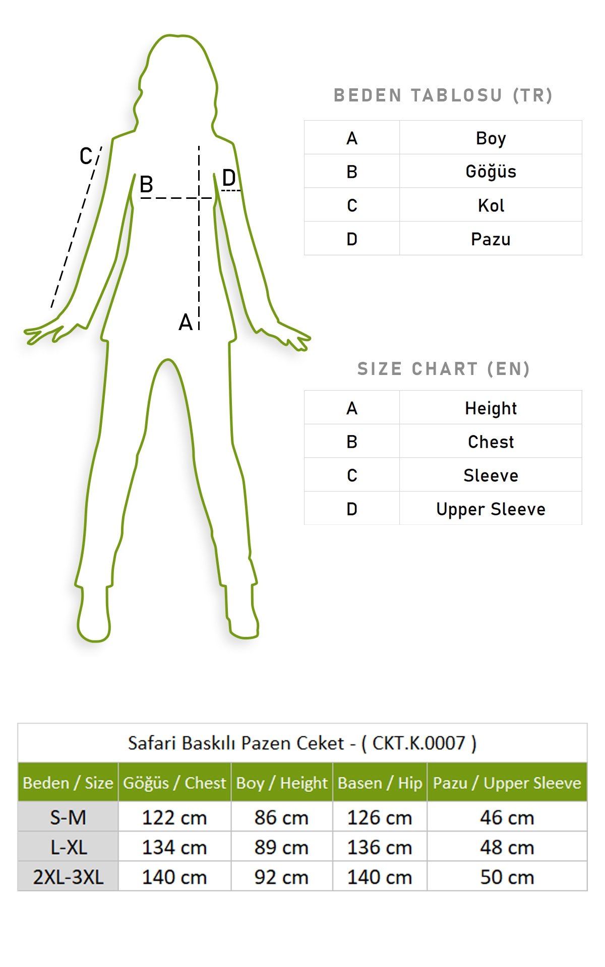 Safari Baskılı Pazen Ceket Haki Hk