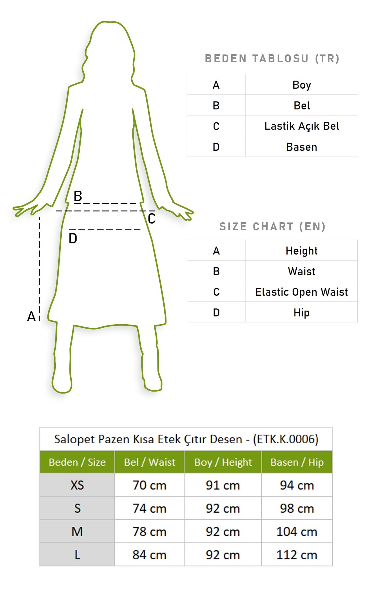 Salopet Pazen Kısa Etek Çıtır Desen Siyah Syh