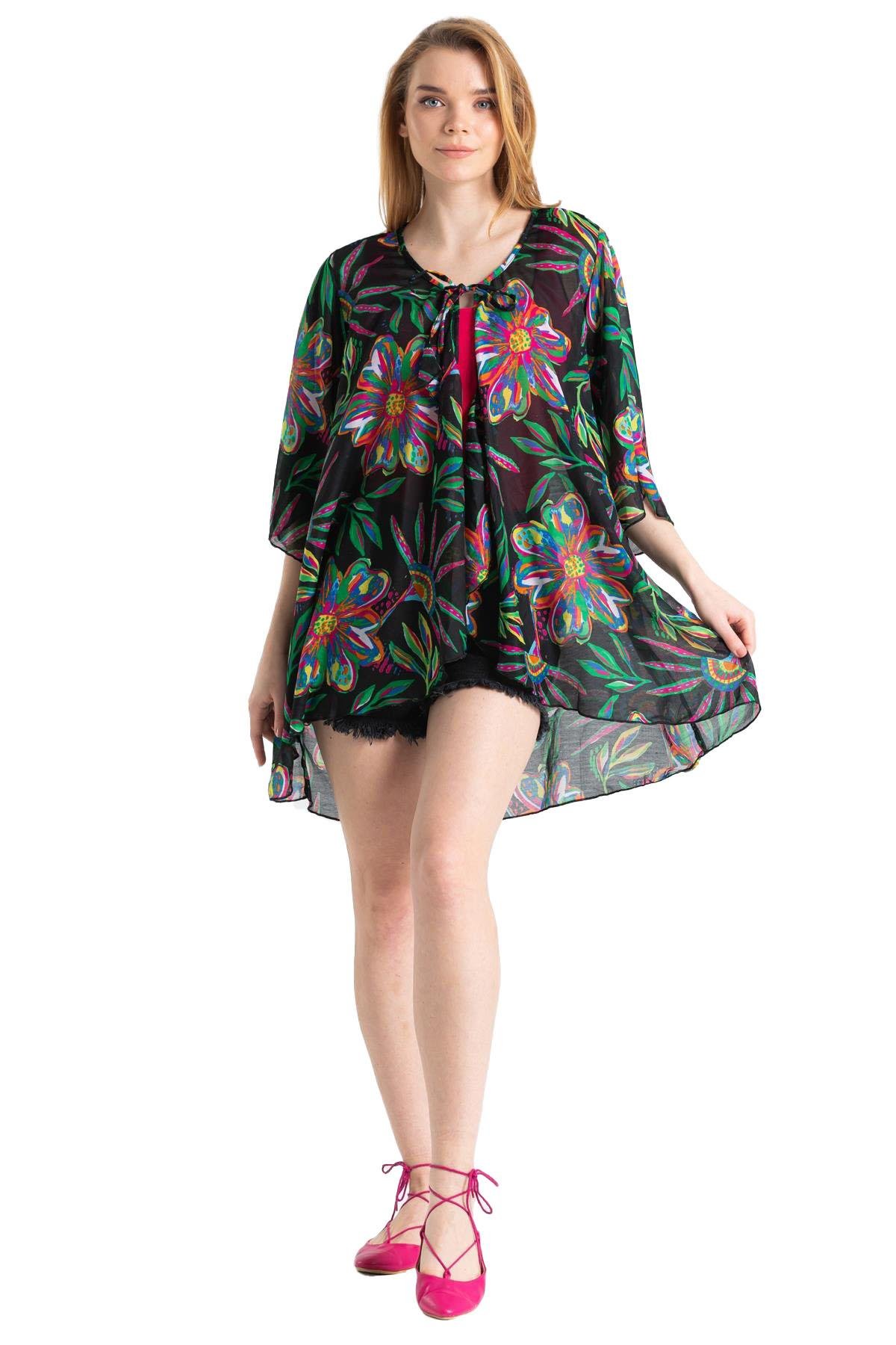 Side Vual Pareo Etnik Siyah 6193