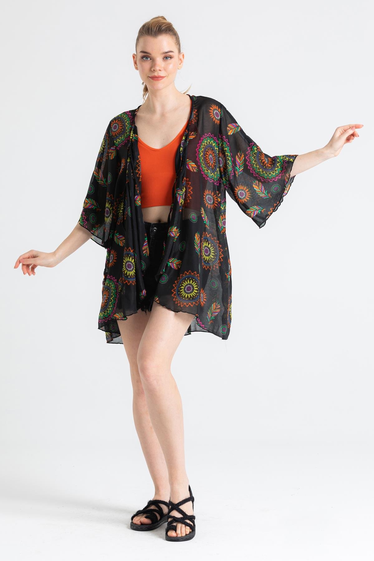 Side Vual Pareo Siyah 6198