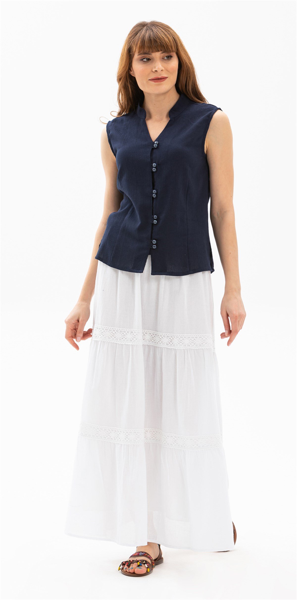 Şile Bezi Arzu Bluz Lacivert