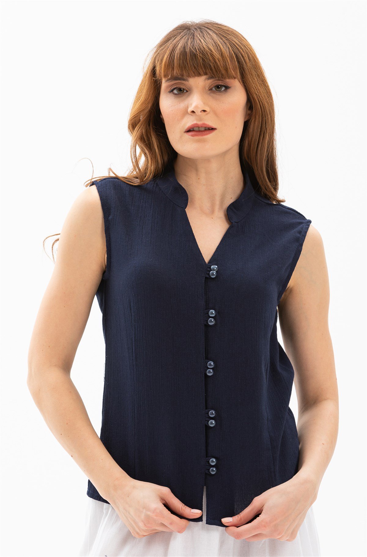 Şile Bezi Arzu Bluz Lacivert