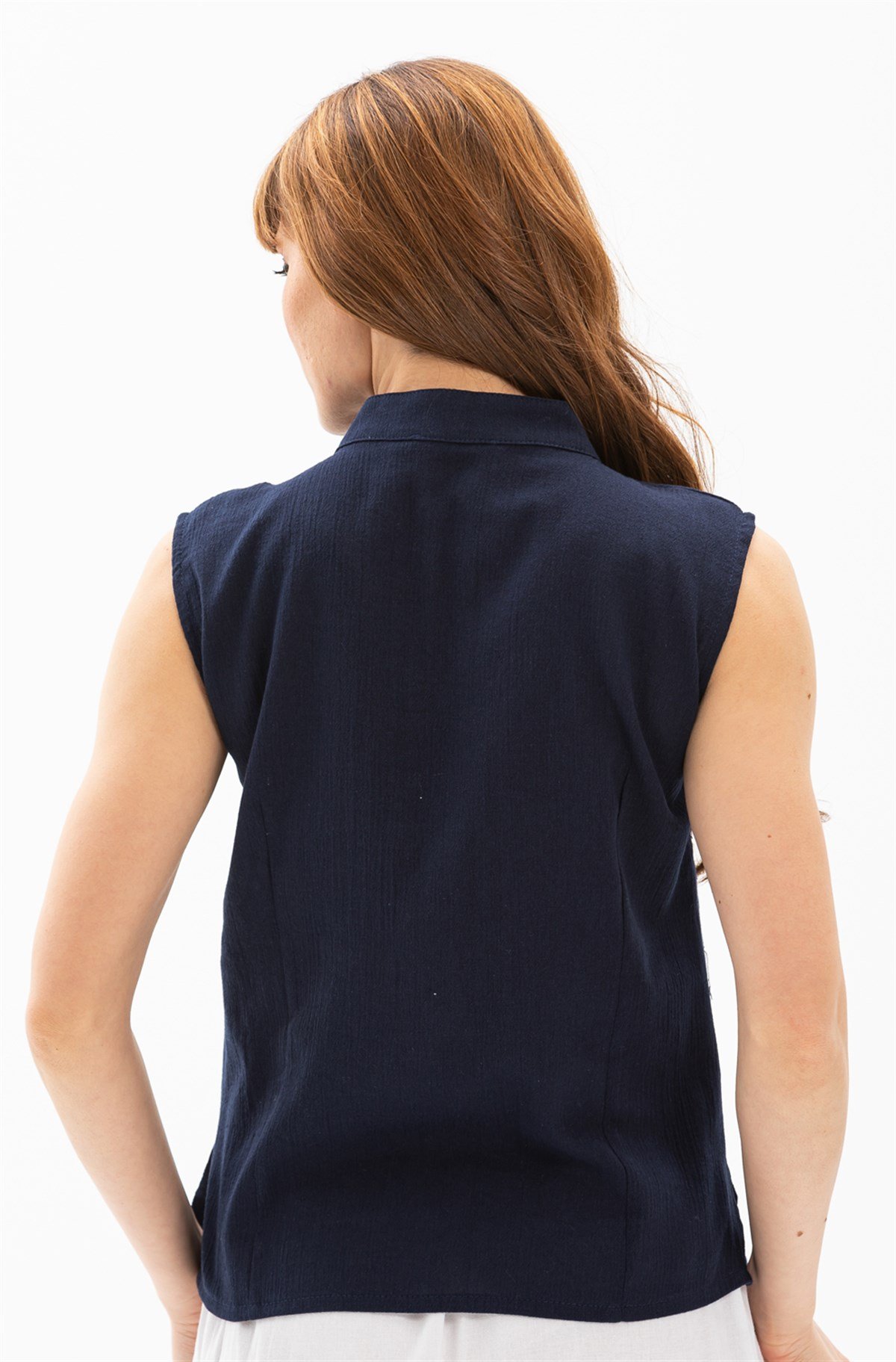 Şile Bezi Arzu Bluz Lacivert