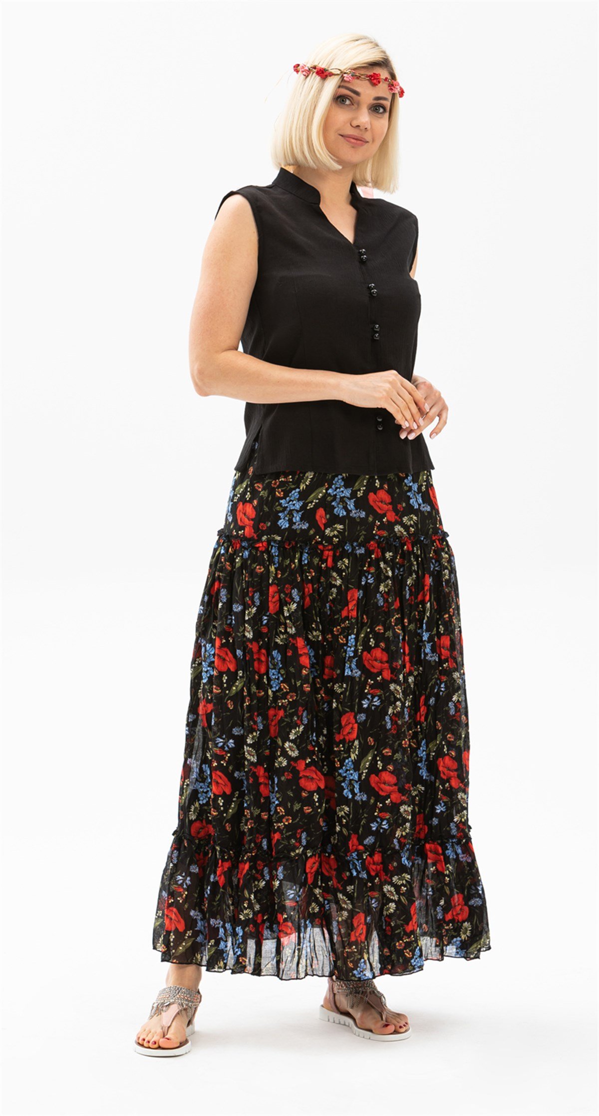 Şile Bezi Arzu Bluz Siyah