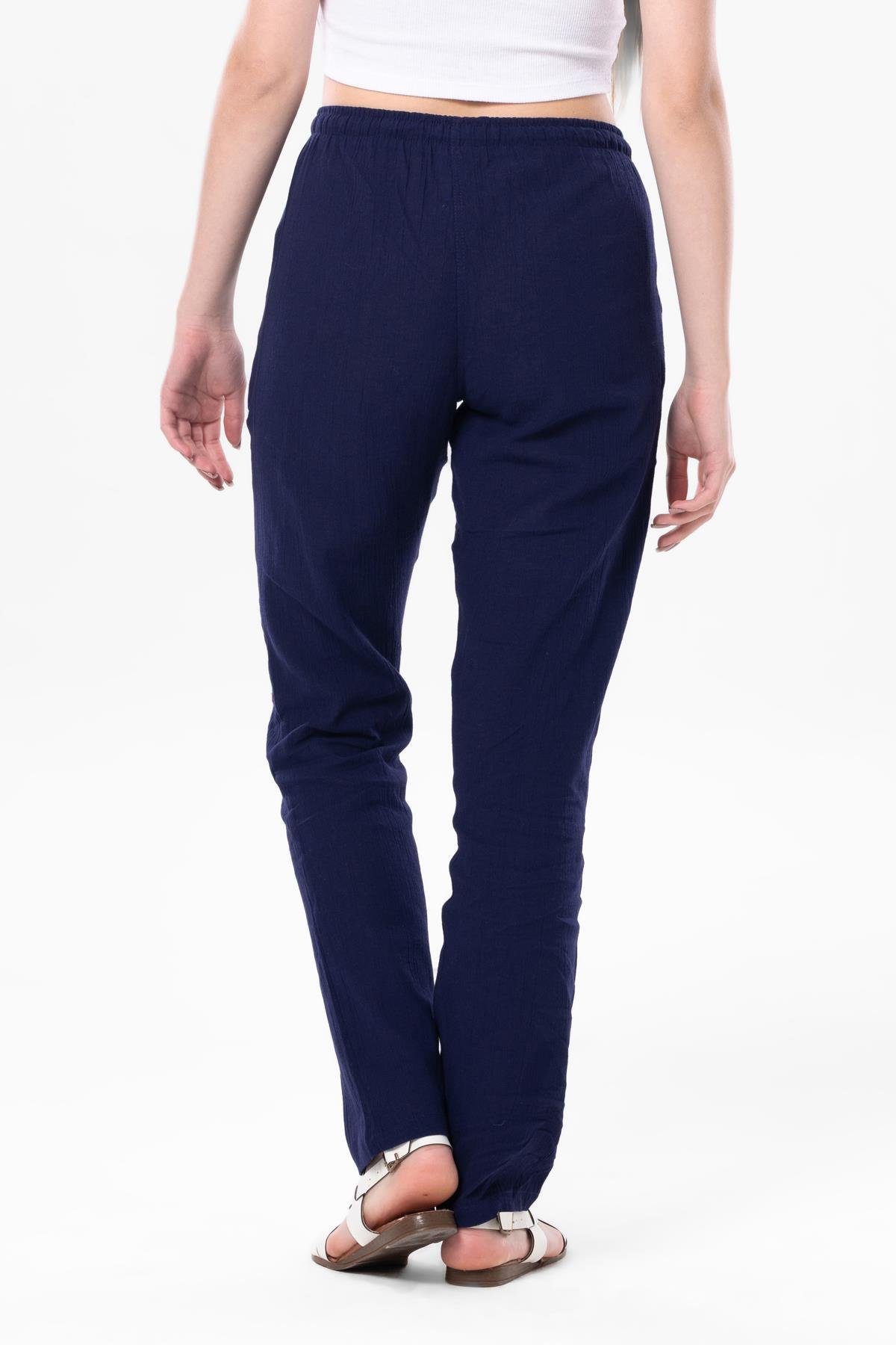 Şile Bezi Çift Cepli Unisex Yazlık Pantolon Mor Mor