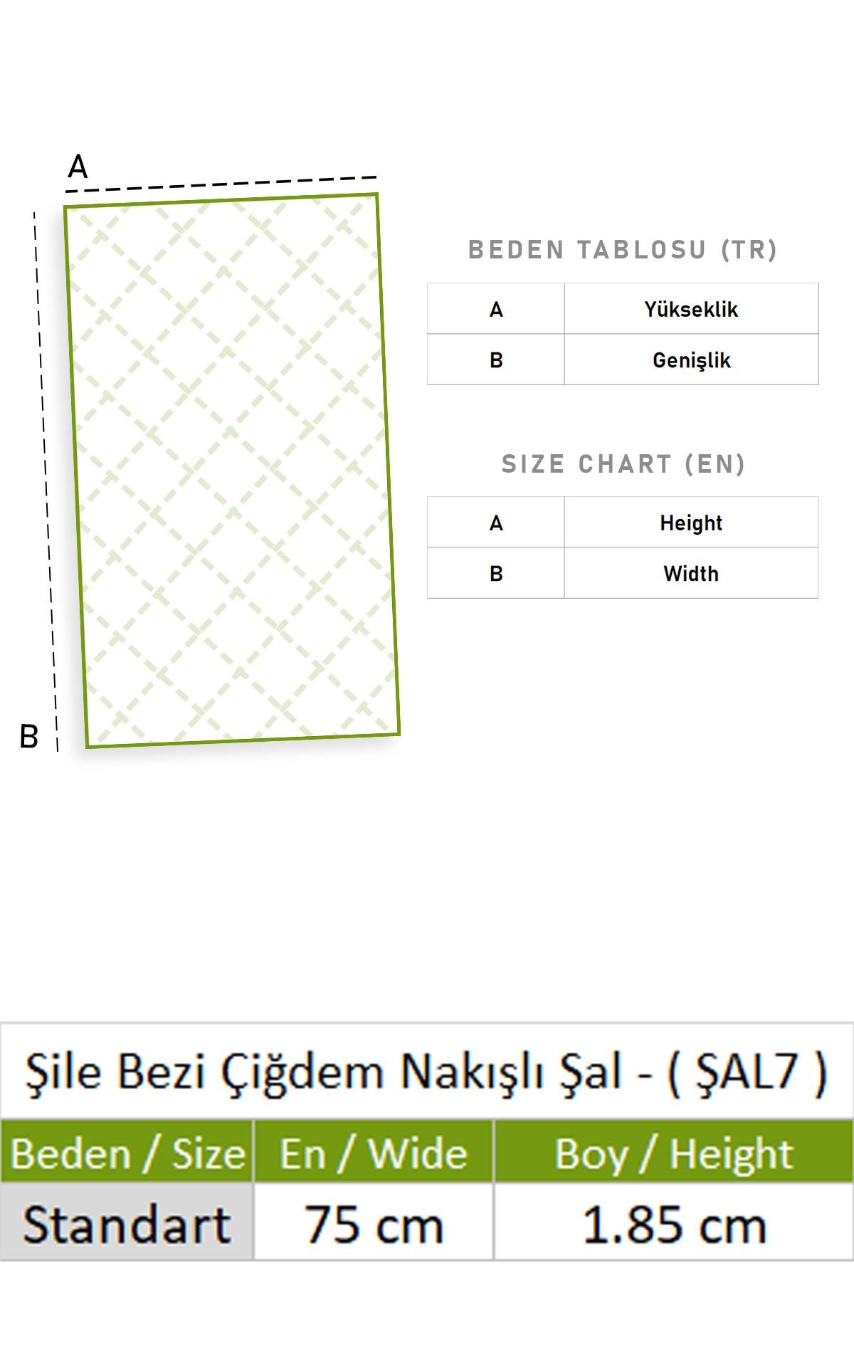 Şile Bezi Çiğdem Nakışlı Şal Beyaz Byz