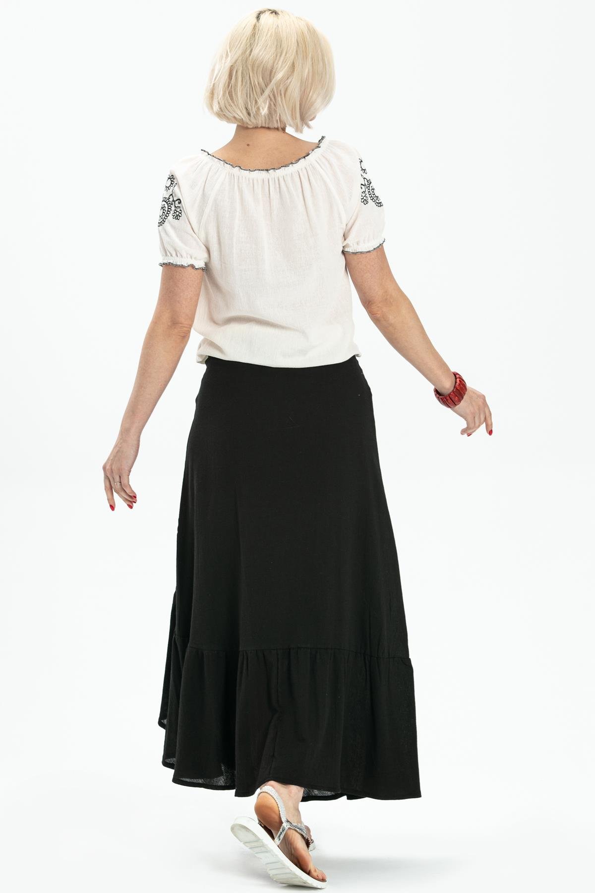 Şile Fabric Derin Long Skirt Black
