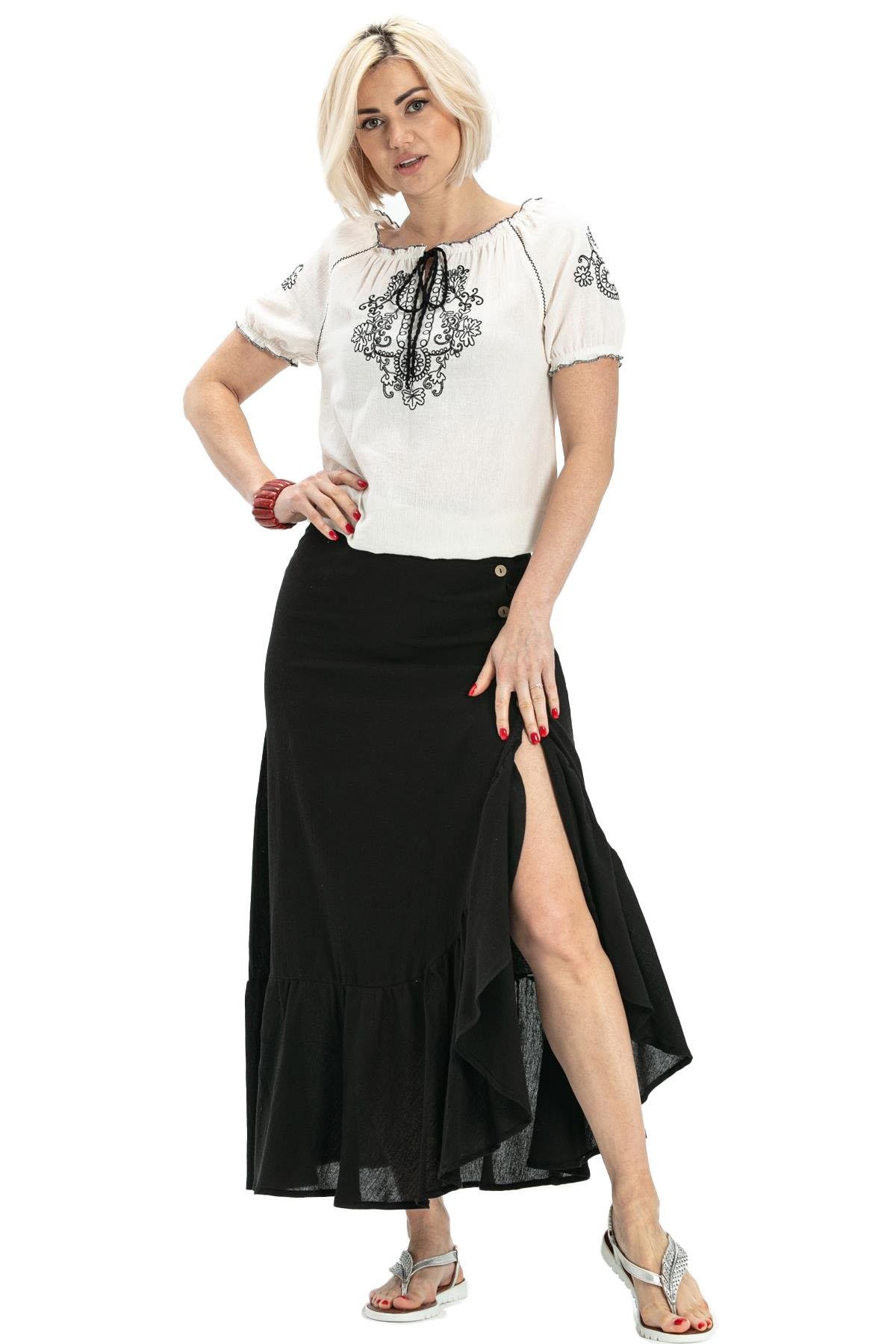 Şile Fabric Derin Long Skirt Black