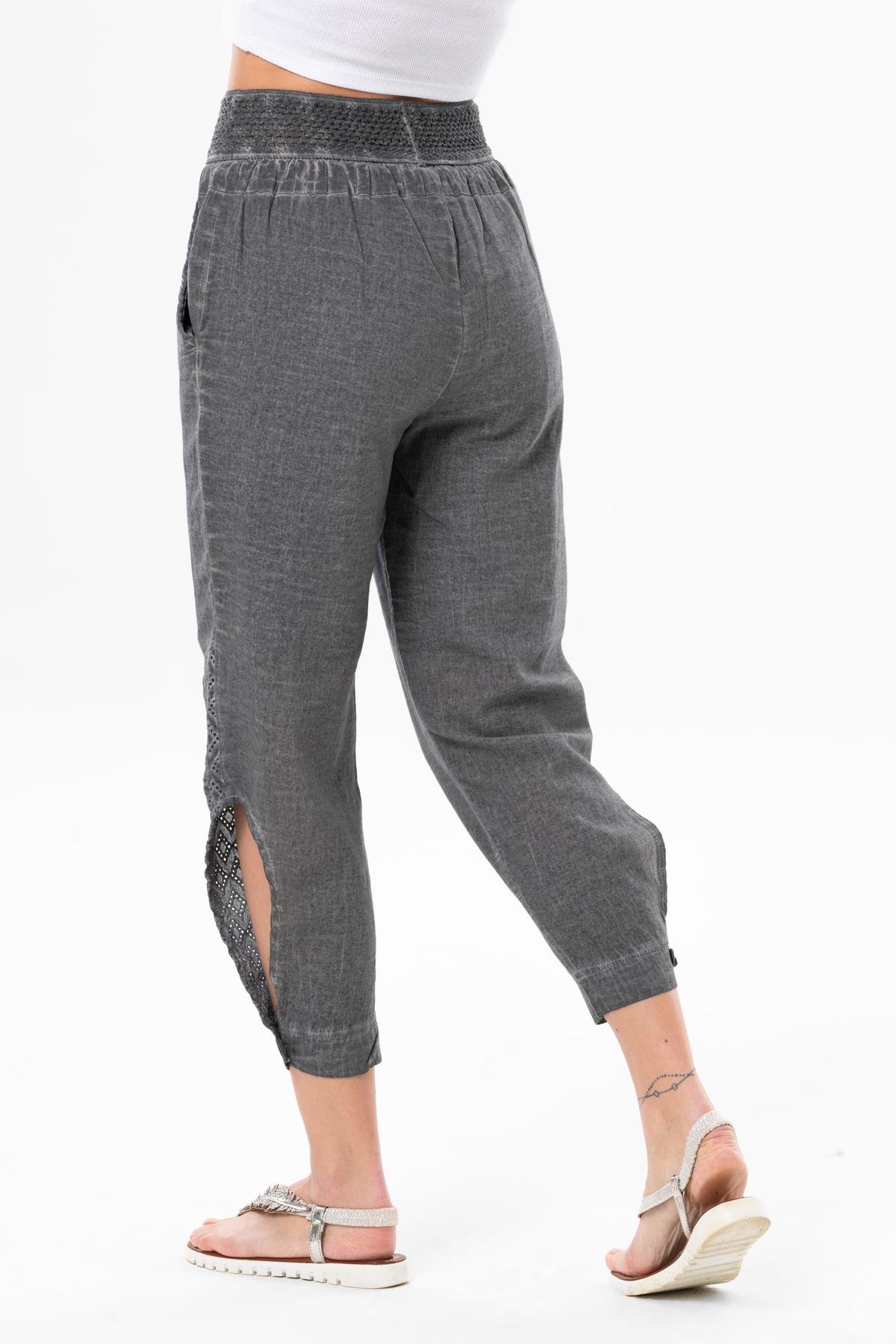 Şile Bezi Esma Bağlamalı Yazlık Şalvar Füme Fm