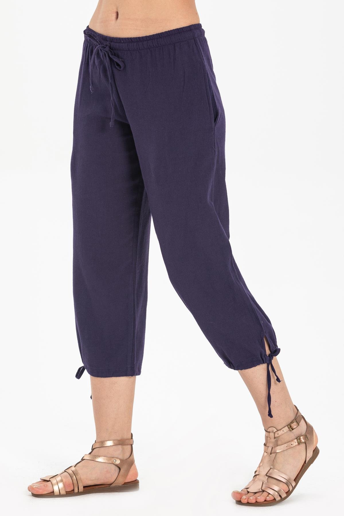 Sile Fabric Women Capri Purple