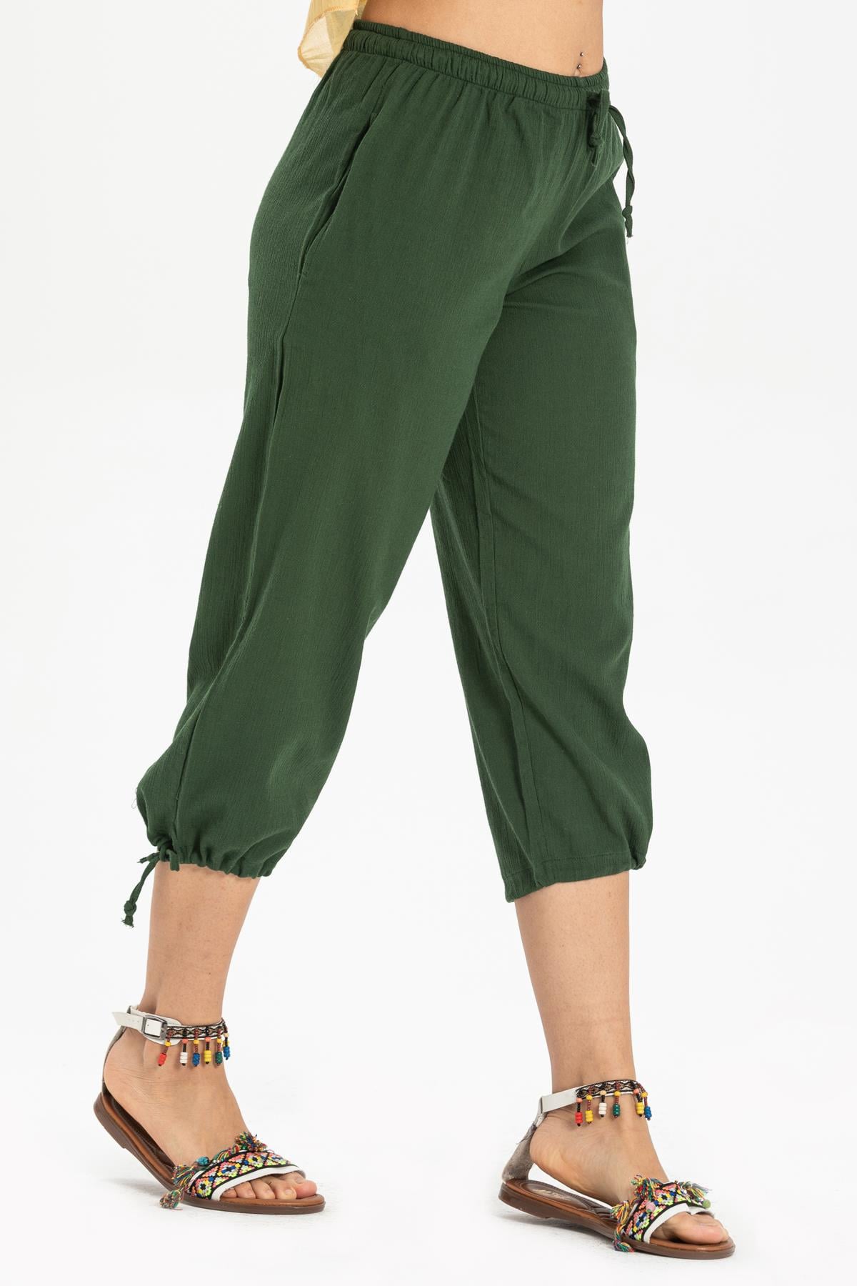 Sile Fabric Women Capri Green