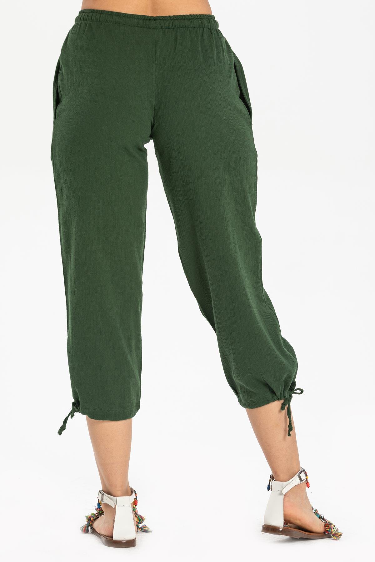 Sile Fabric Women Capri Green