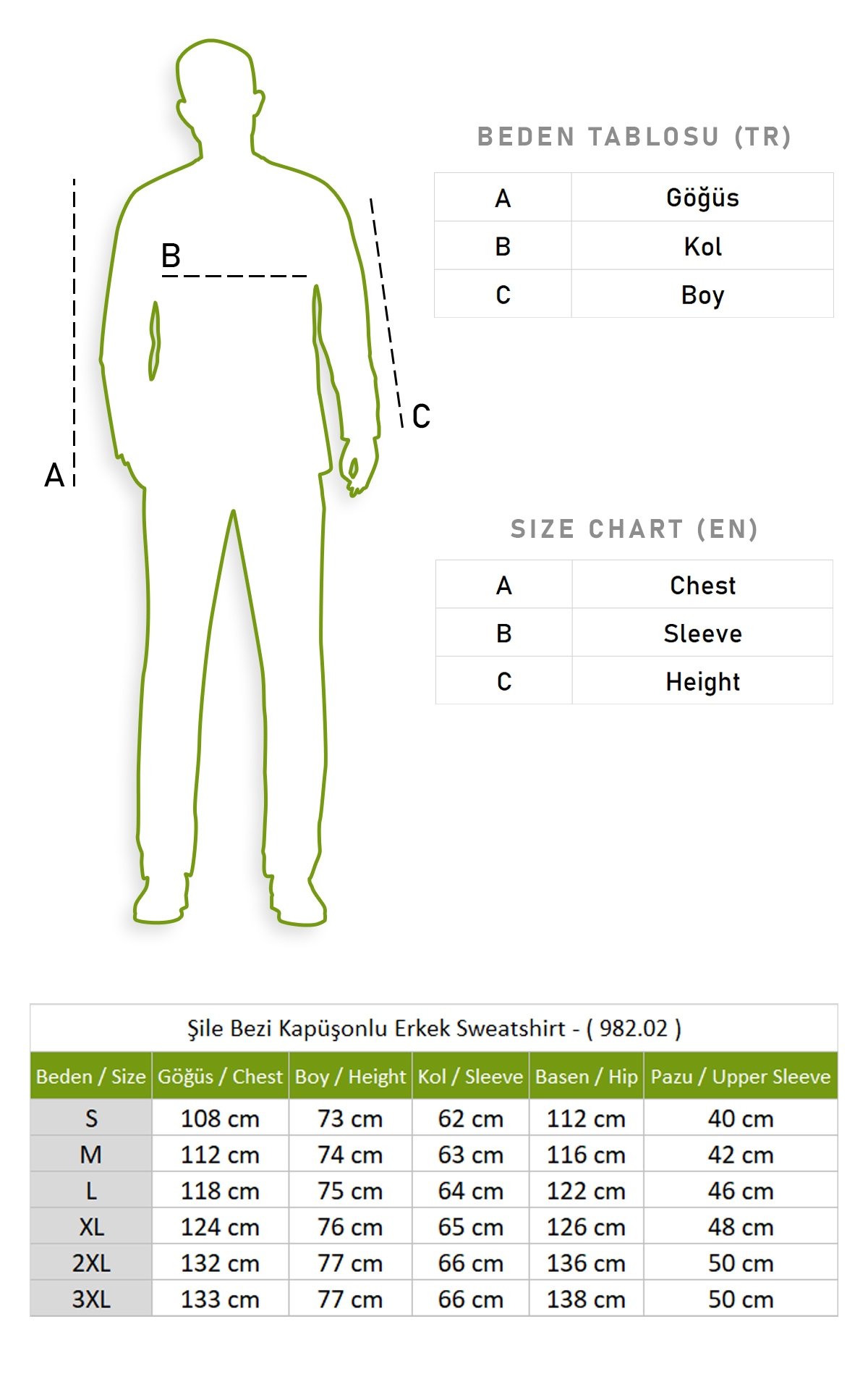 Şile Bezi Kapüşonlu Erkek Sweatshirt Turkuaz Trkz