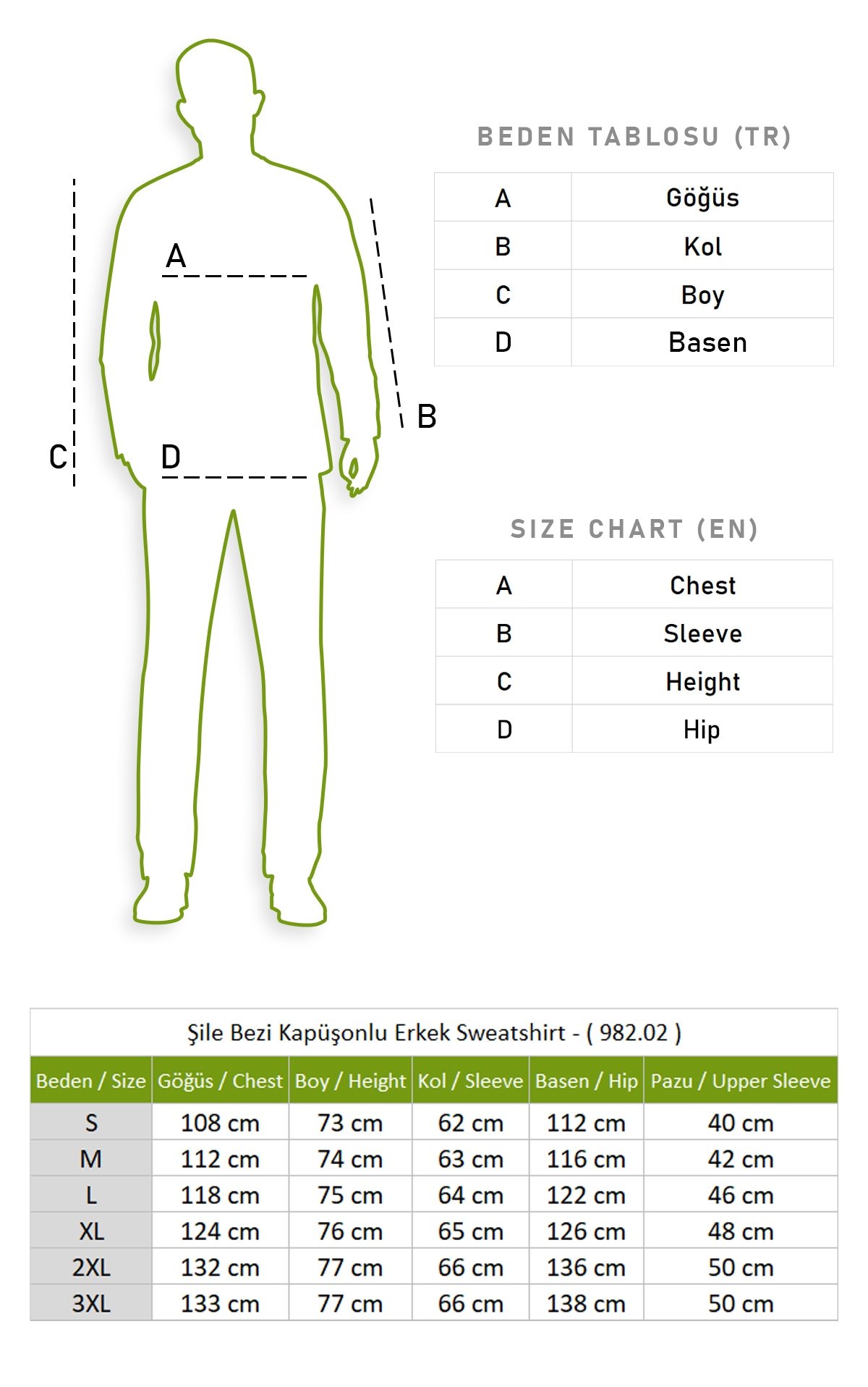 Şile Bezi Kapüşonlu Erkek Sweatshirt Turkuaz Trkz