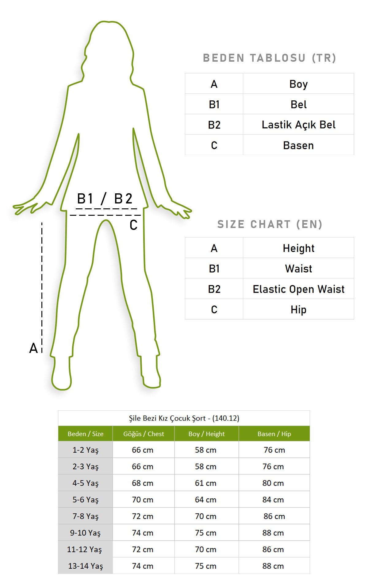 Şile Cloth Girls' Shorts Petrol