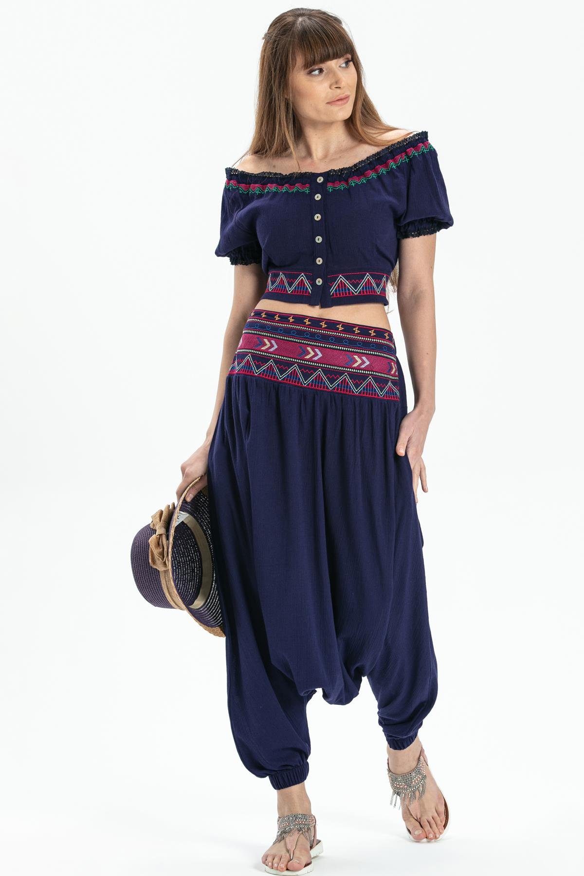 Şile Bezi Latin Şalvar Mor Mor