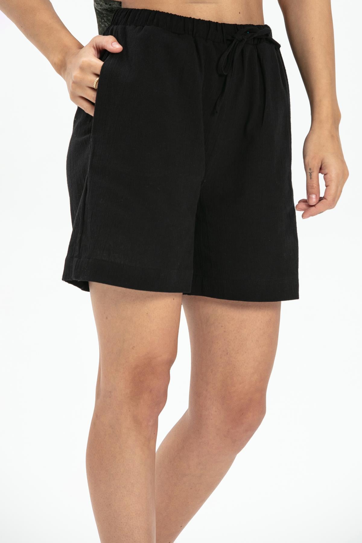Sile Fabric Sadem Shorts Black