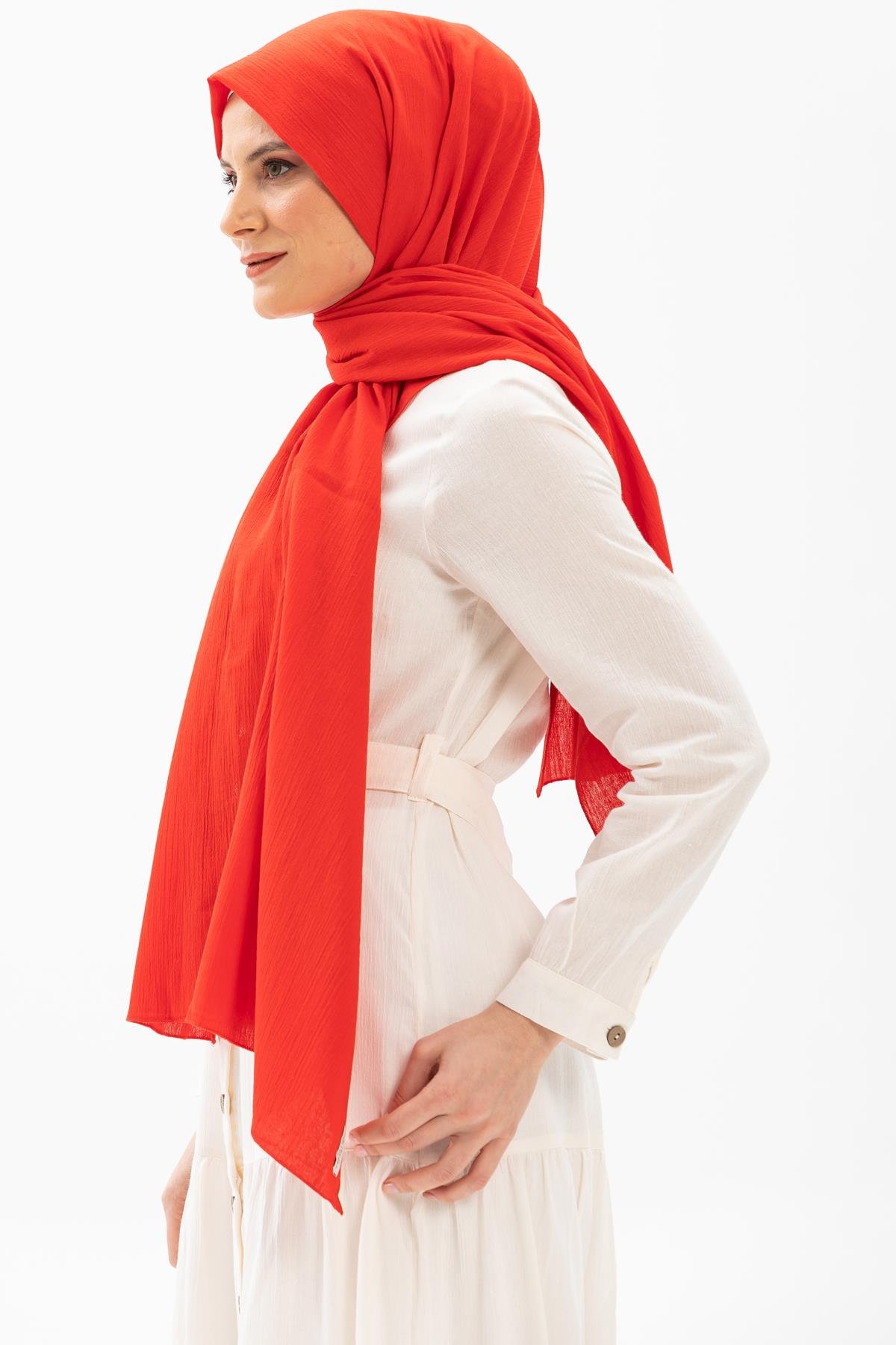 Şile Bezi Şal Kırmızı Krmz