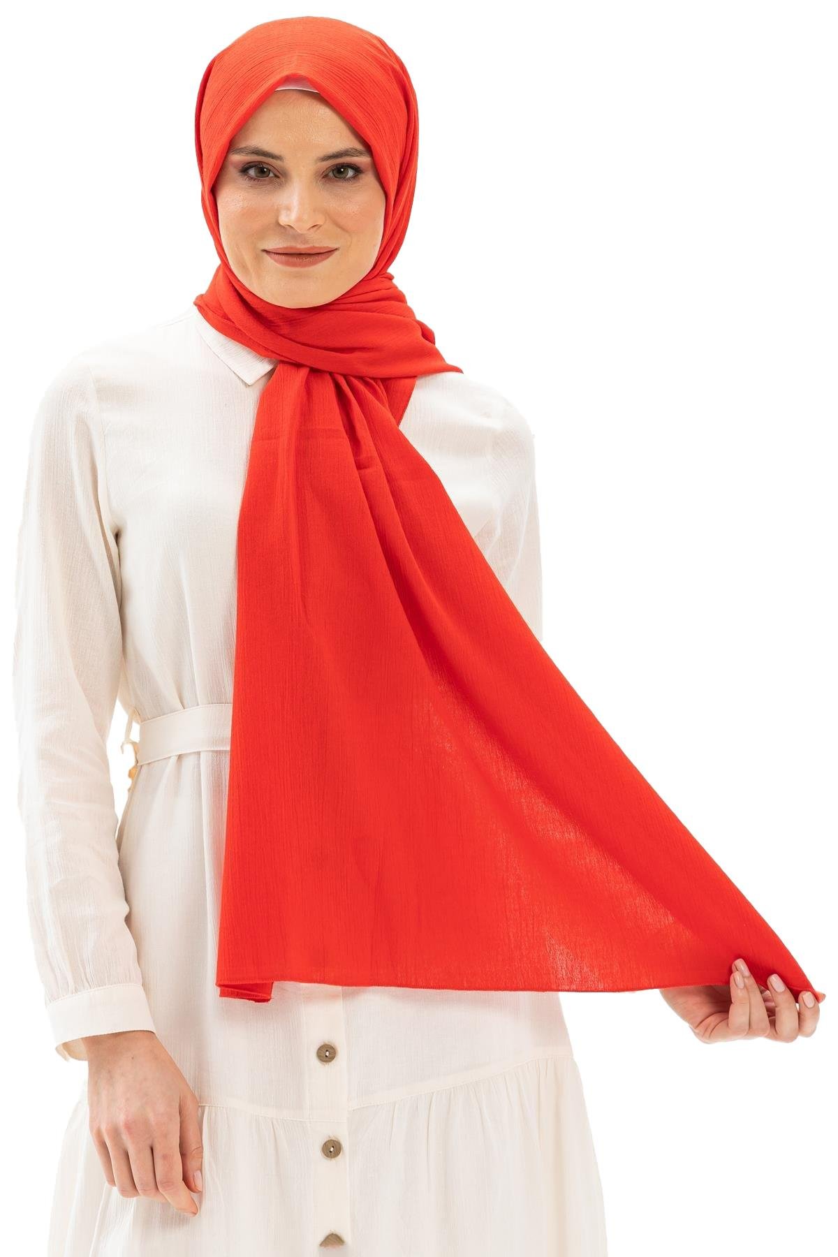 Şile Bezi Şal Kırmızı Krmz