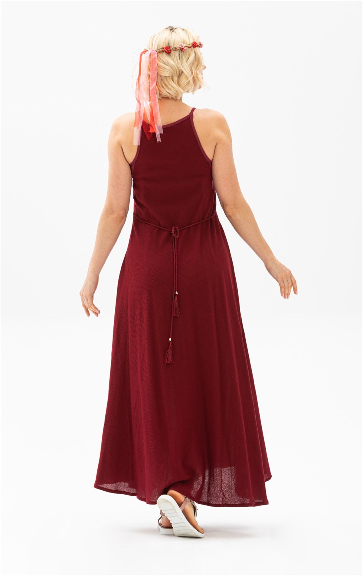 Sima Şile Bezi Elbise Bordo