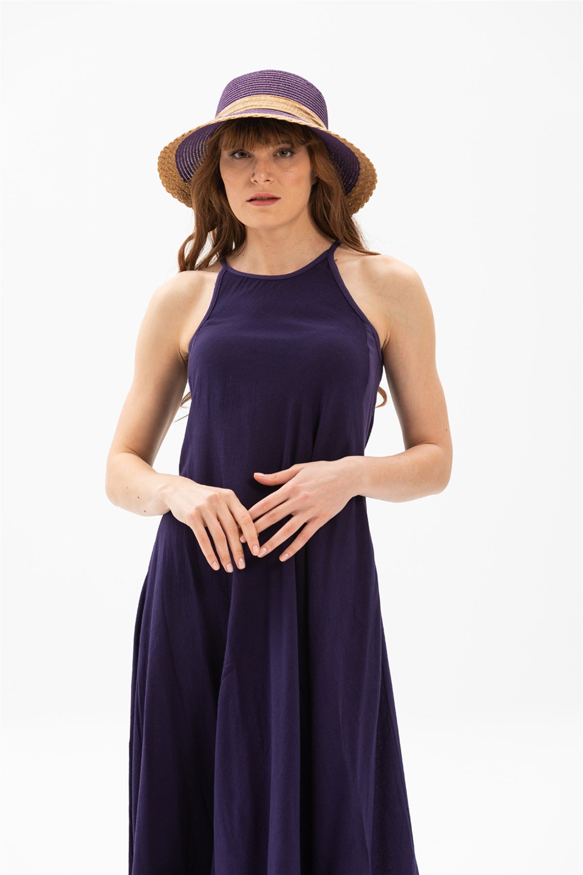 Sima Şile Bezi Elbise Mor