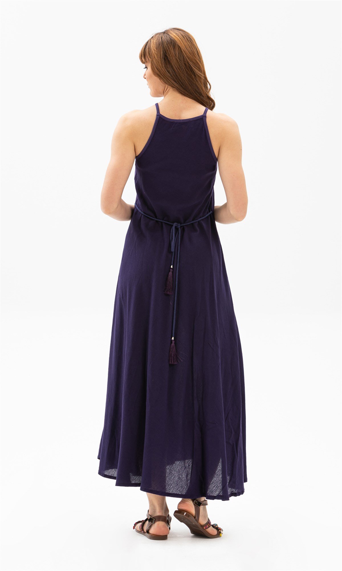 Sima Şile Bezi Elbise Mor