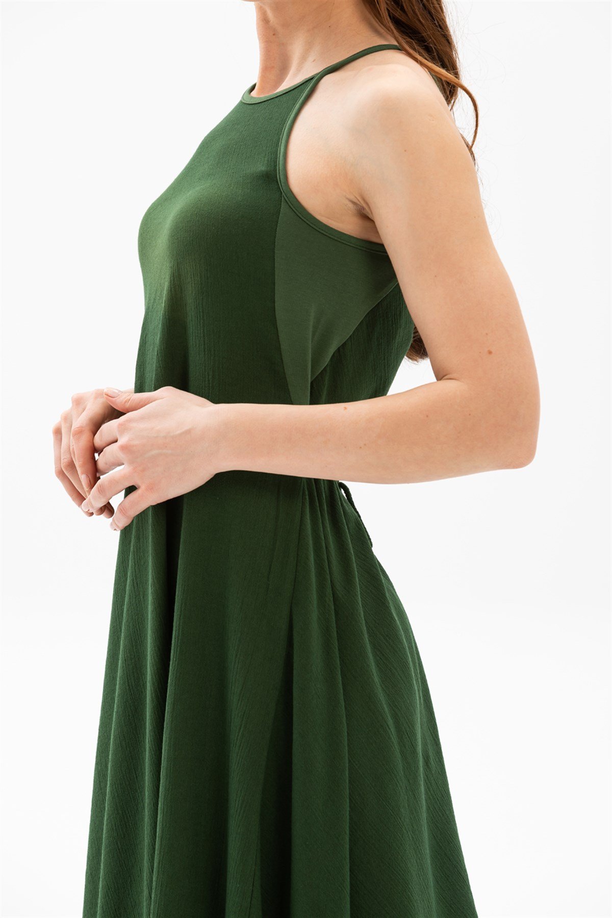 Sima Şile Bezi Elbise Yeşil