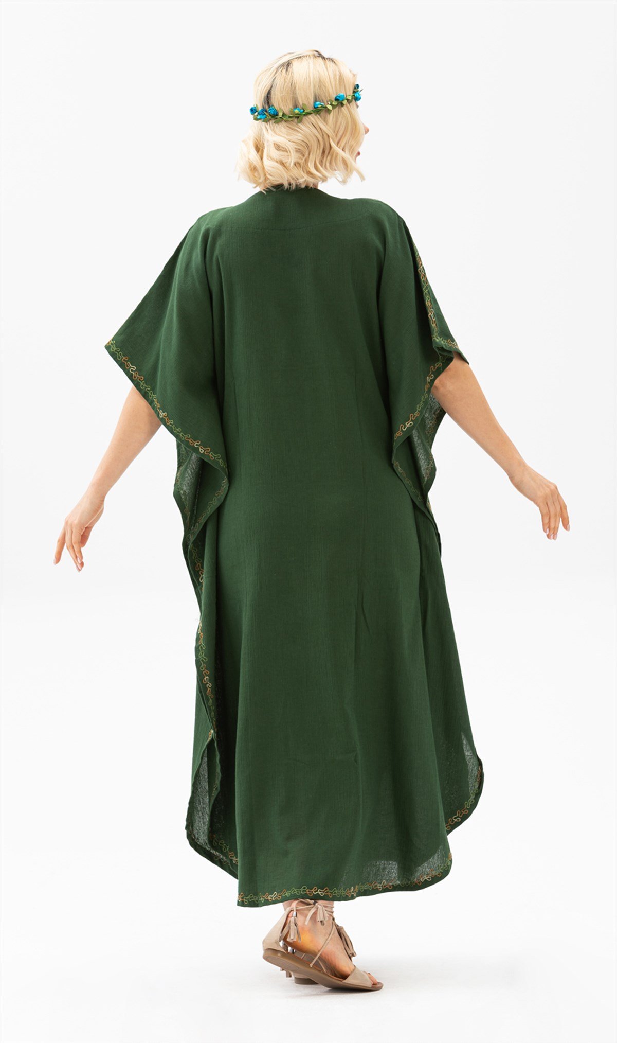 Tibet Şile Bezi Elbise Yeşil