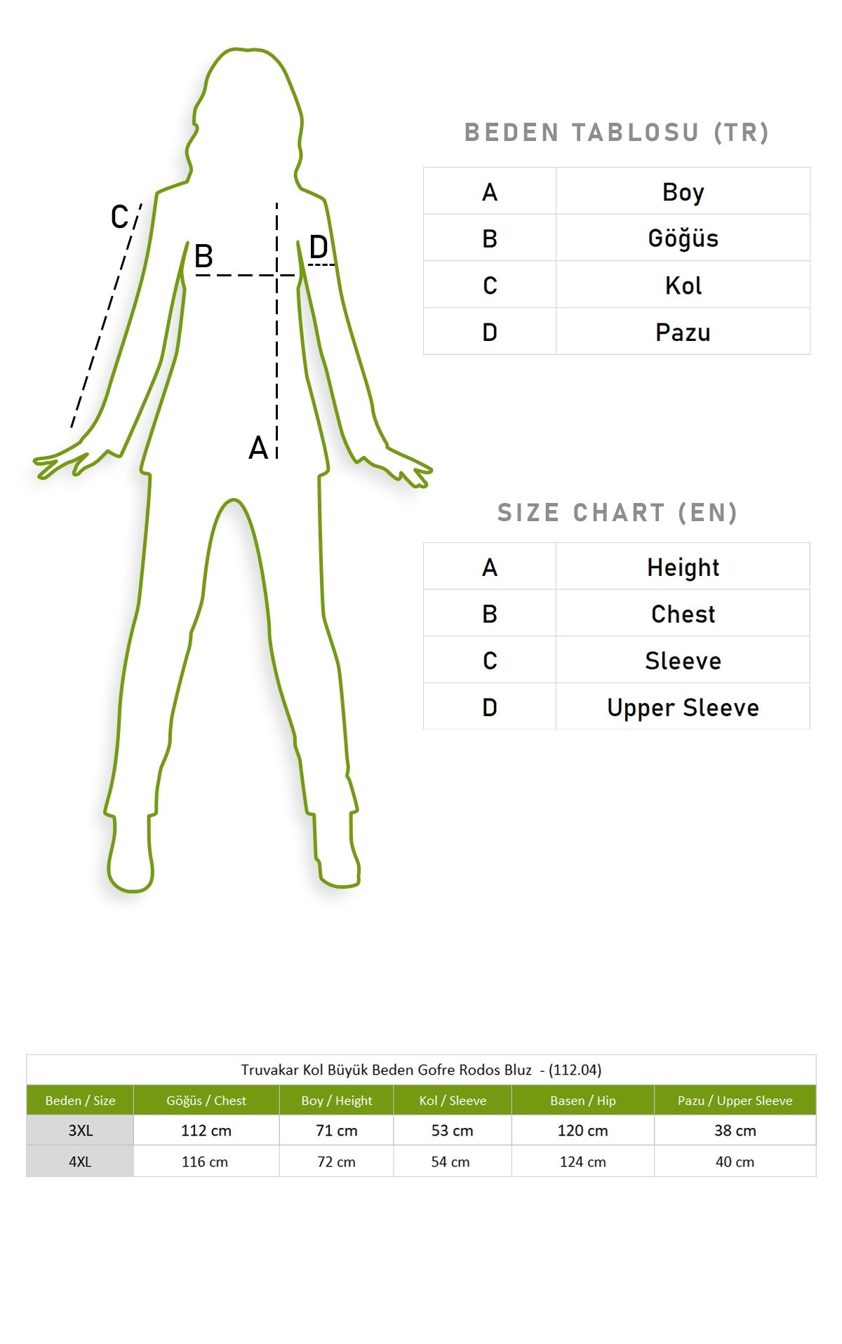 Truvakar Kol Büyük Beden Gofre Rodos Bluz Beyaz Byz