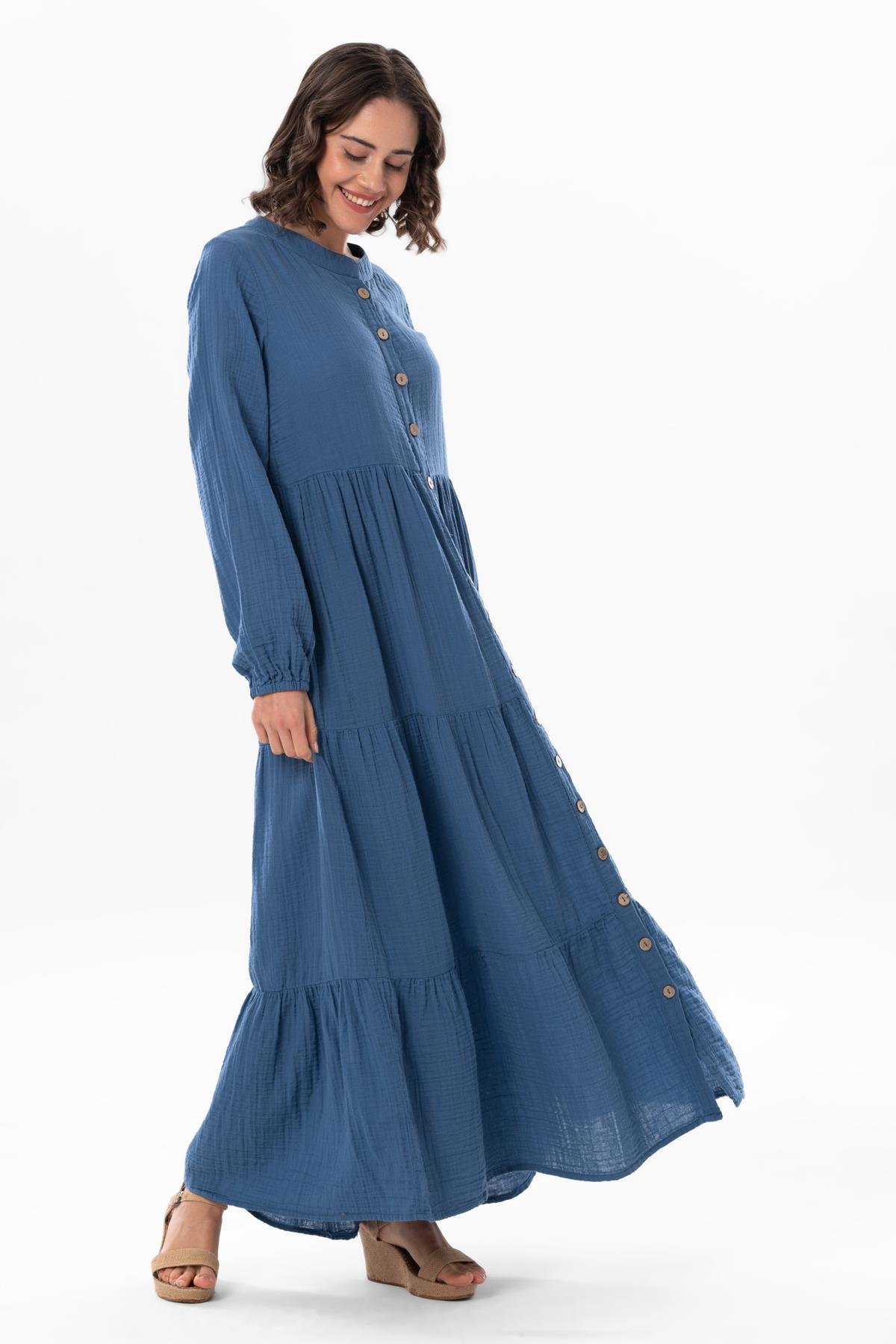 Truvakar Kol Sezen Mevsimlik Müslin Ferace İndigo indg