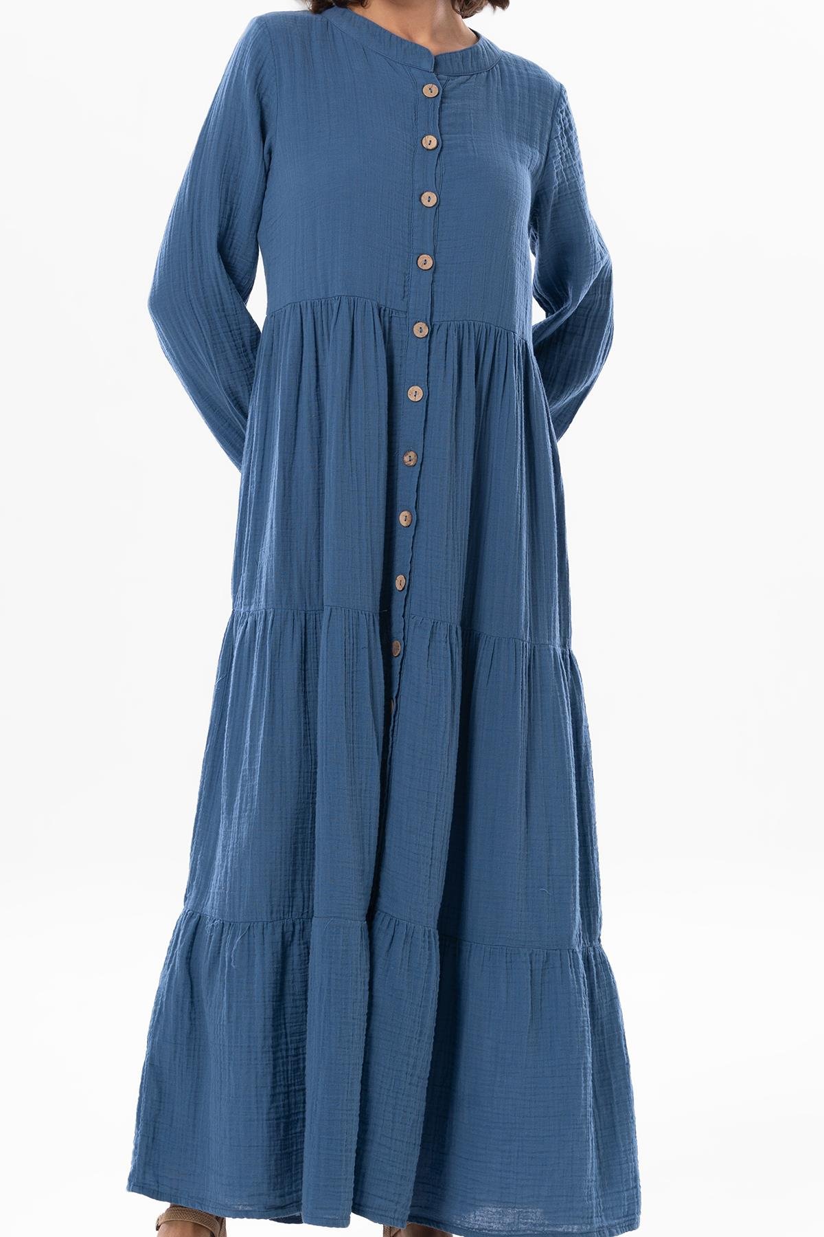 Truvakar Kol Sezen Mevsimlik Müslin Ferace İndigo indg