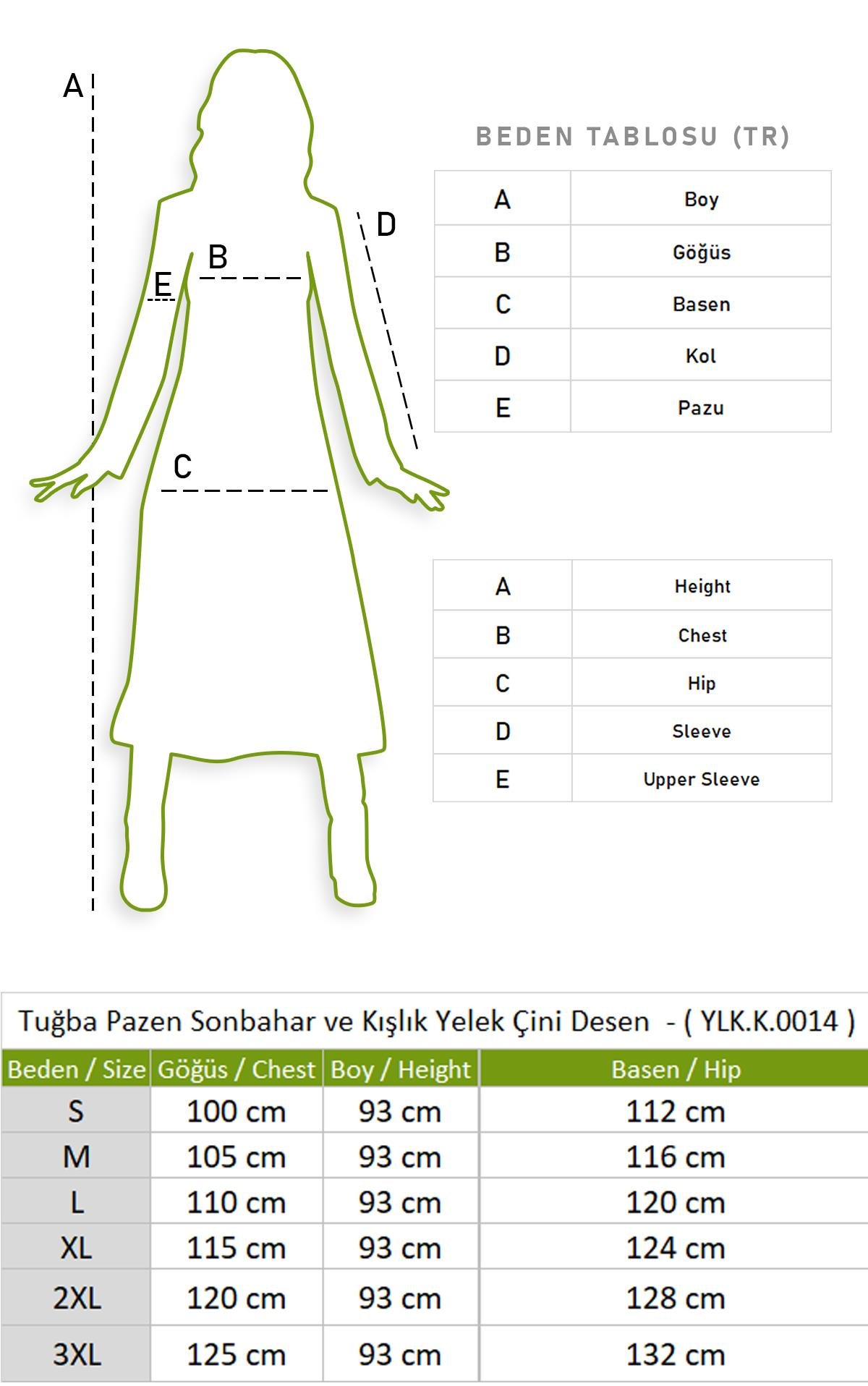 Tuğba Pazen Sonbahar ve Kışlık Yelek Çini Desen Siyah Syh