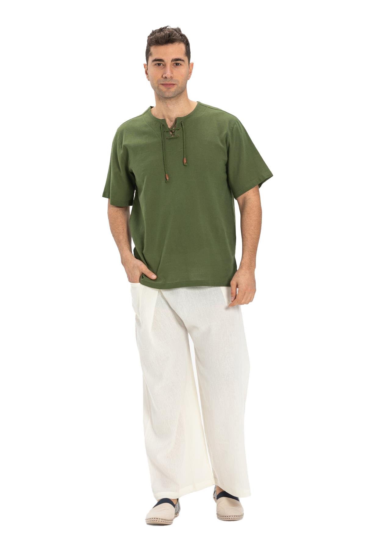 Unisex Şile Bezi Balıkçı Yazlık Pantolon Krem Krm