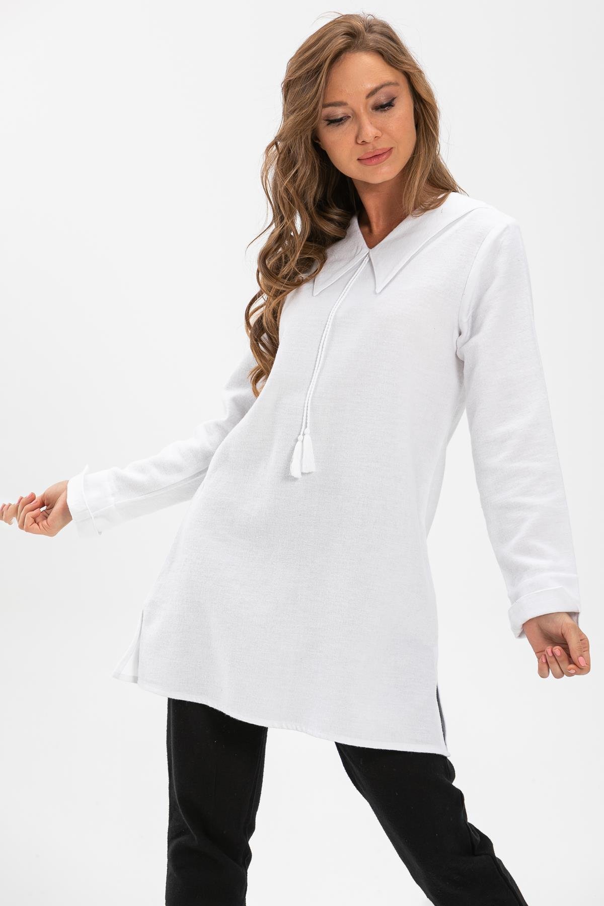 Deniz Flannel Tunic White