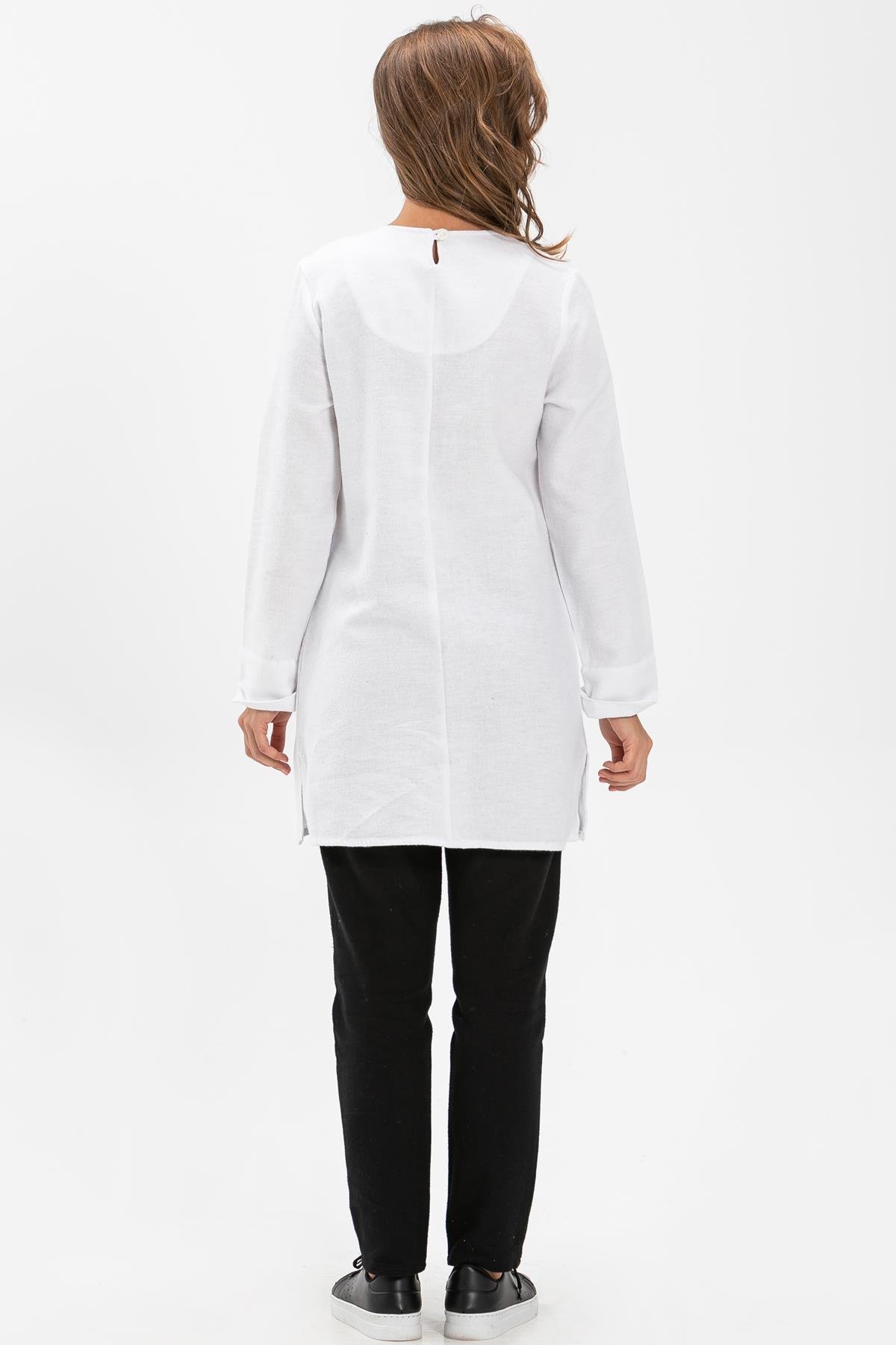 Deniz Flannel Tunic White