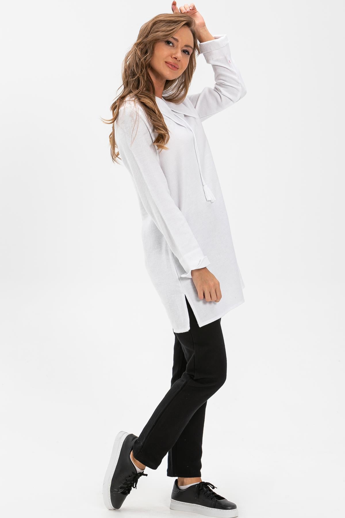 Deniz Flannel Tunic White