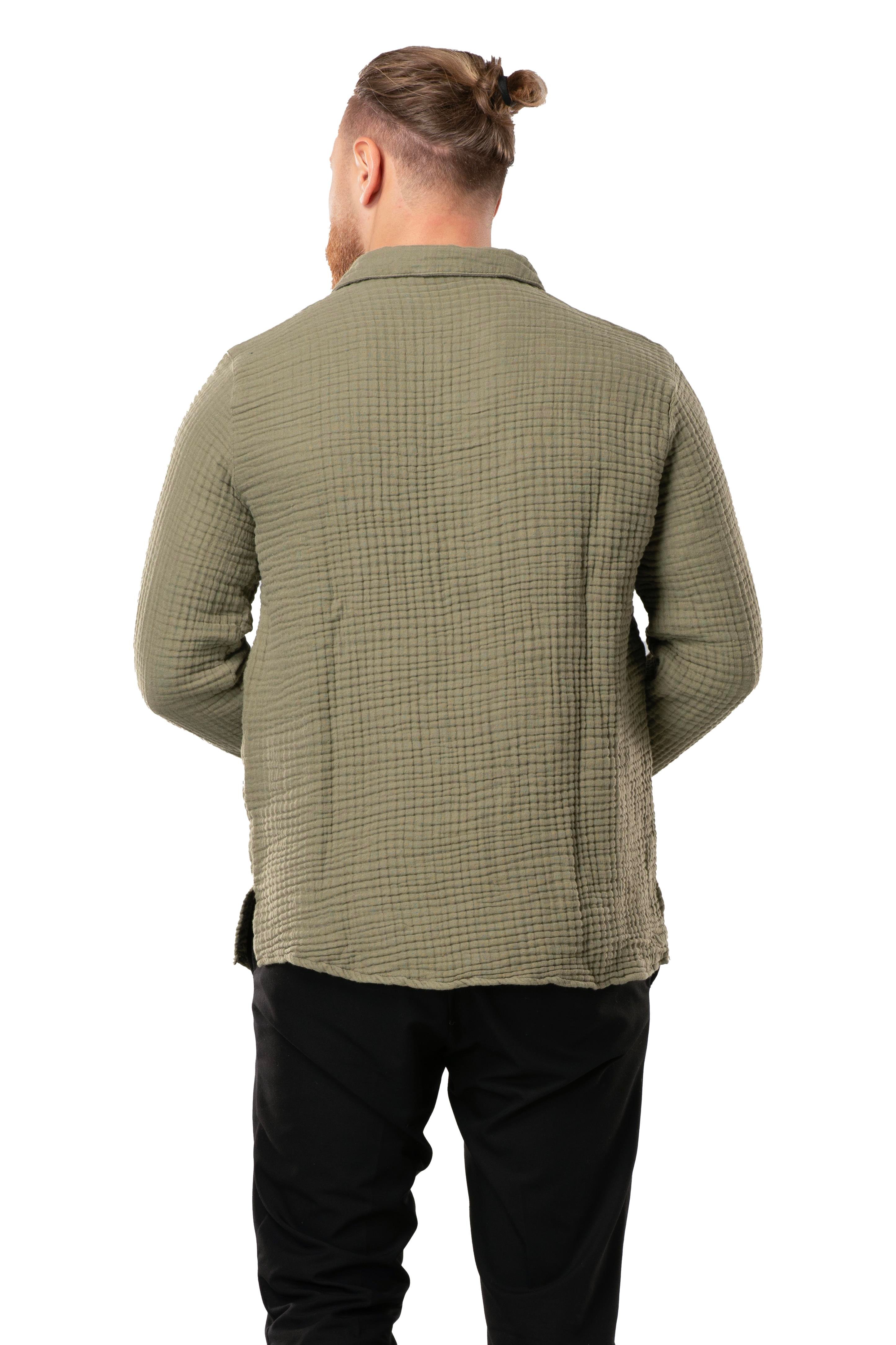 Uzun Kol Double Müslin Erkek Sonbahar ve Kışlık Sweatshirt Haki Hk