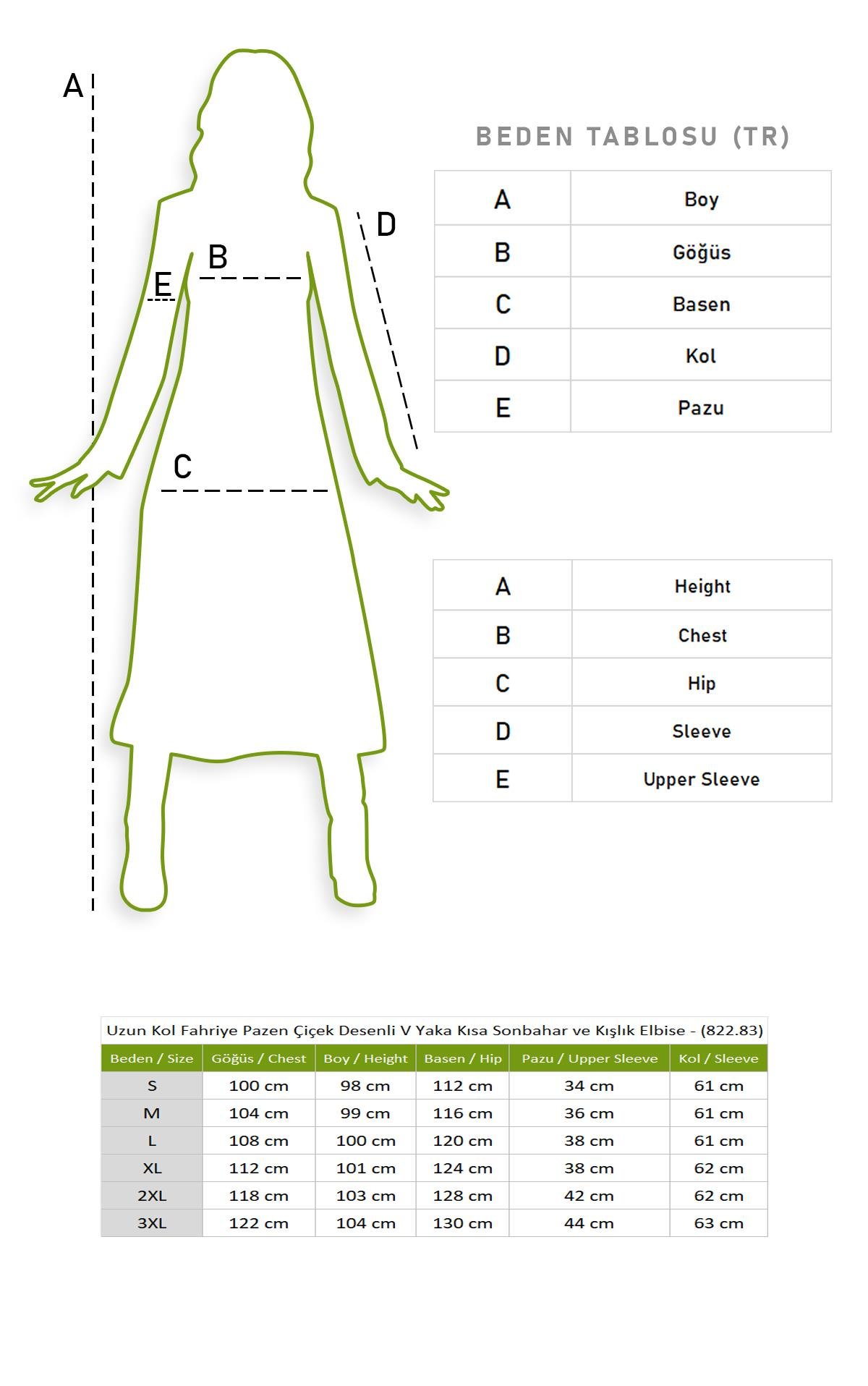 Uzun Kol Fahriye Pazen Çiçek Desenli V Yaka Kısa Sonbahar ve Kışlık Elbise Hardal Hrd