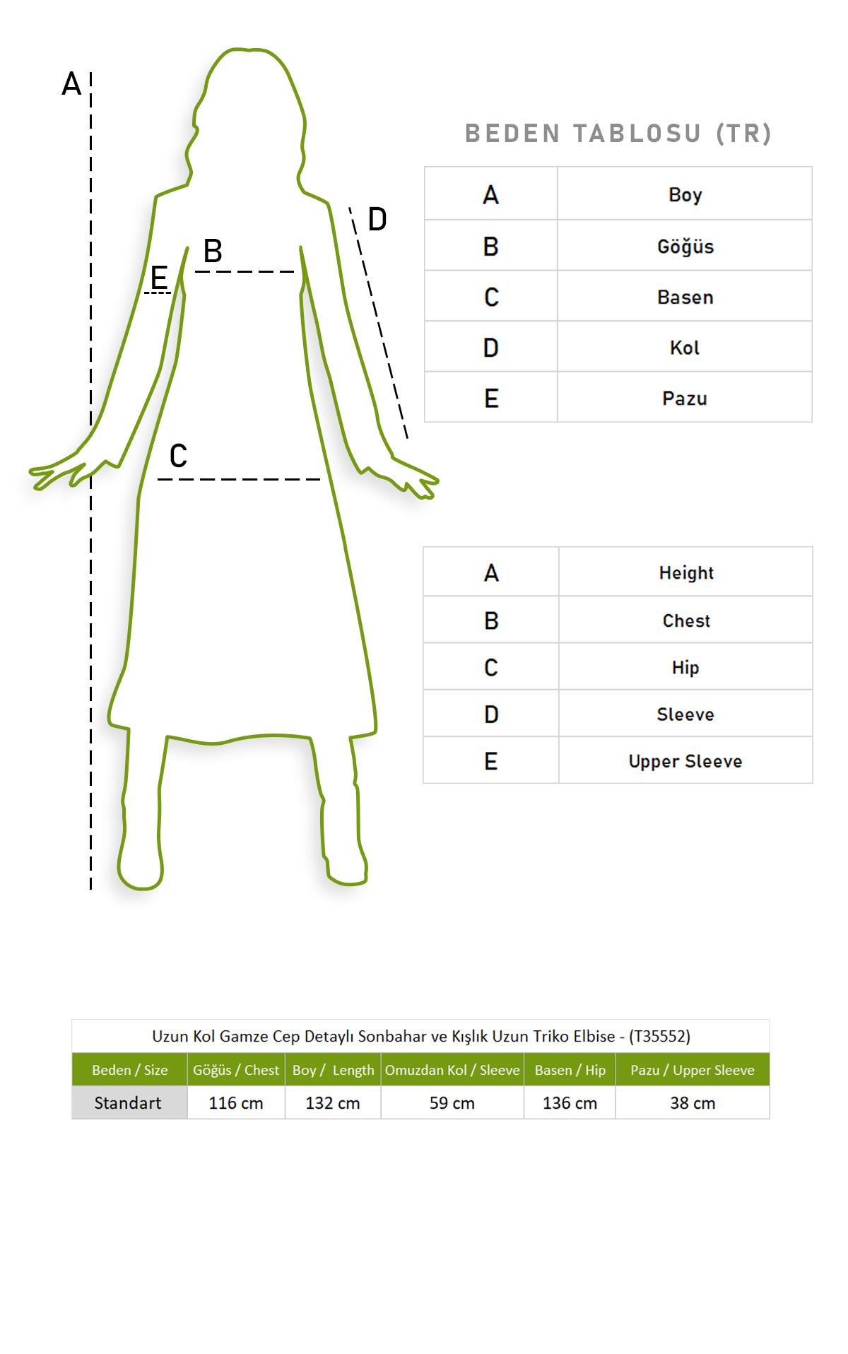 Uzun Kol Gamze Cep Detaylı Sonbahar ve Kışlık Uzun Triko Elbise İndigo indg