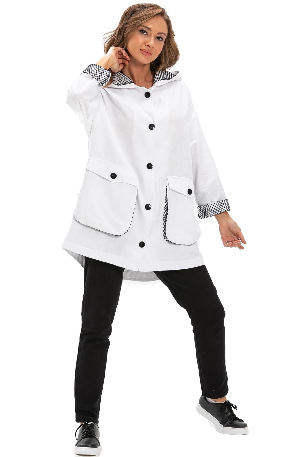 Safari Flannel Printed Jacket White