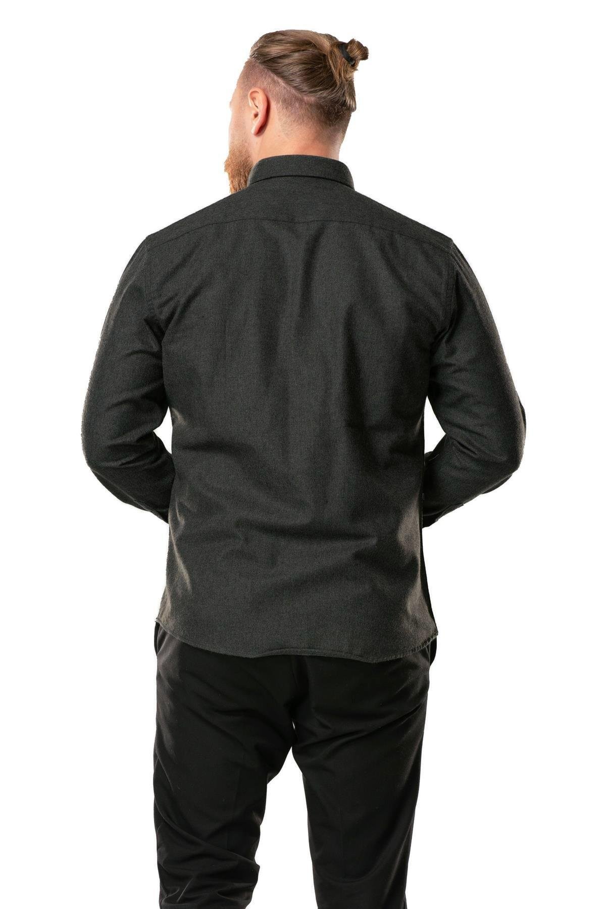 Uzun Kol Oduncu Erkek Pazen Sonbahar ve Kışlık Gömlek Balıksırtı Füme 4043