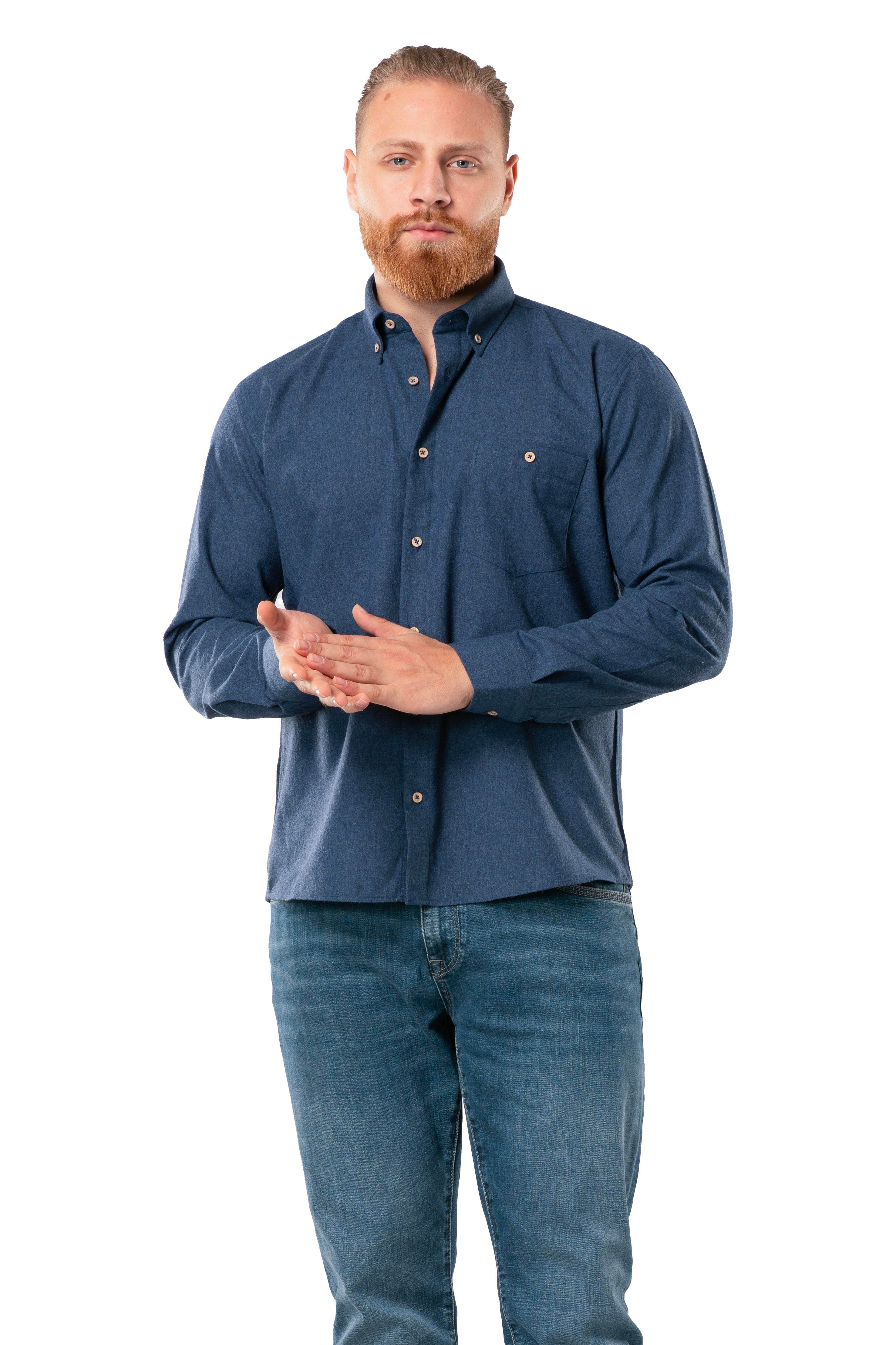 Uzun Kol Oduncu Erkek Pazen Sonbahar ve Kışlık Gömlek Lacivert 4035