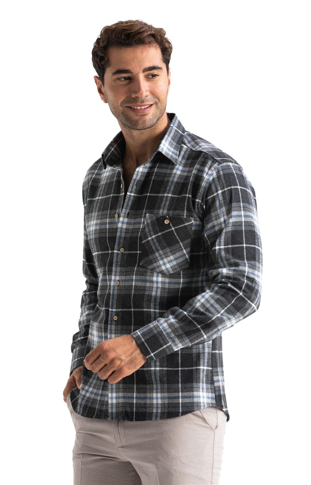 Lumberjack Long Sleeve Shirt Smoked Gray Plaid 4015