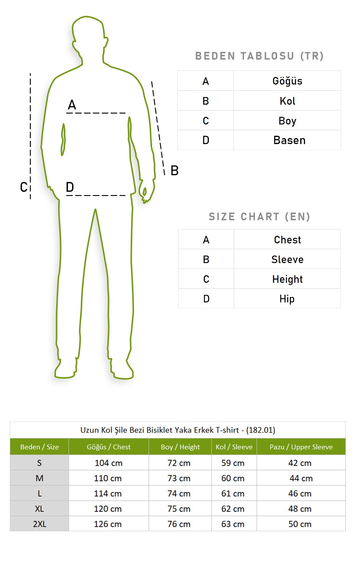 Uzun Kol Şile Bezi Bisiklet Yaka Erkek Tshirt Ekru Gri Çizgili 3028